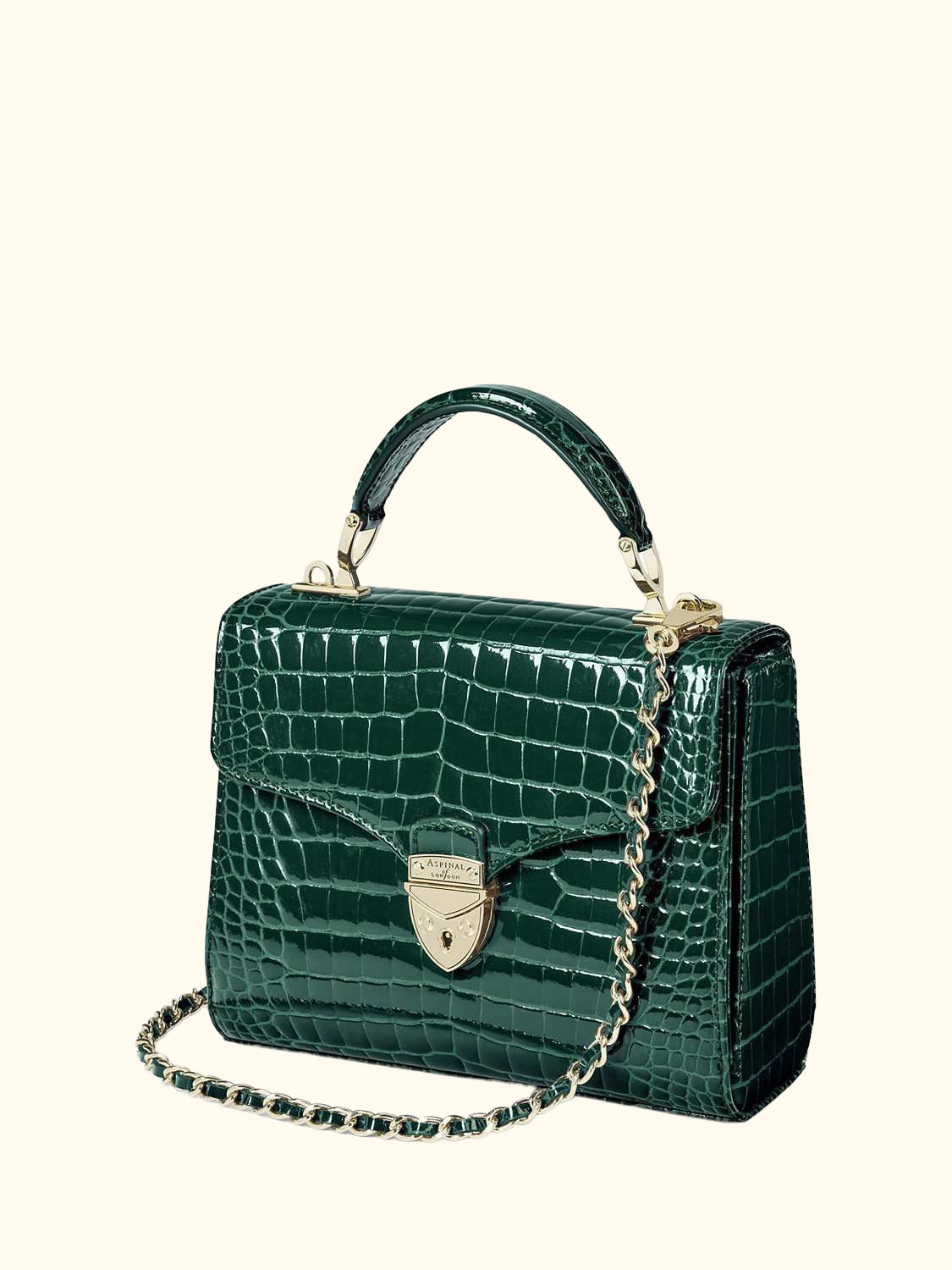 Midi Mayfair Croc Effect Leather Cross Body Bag