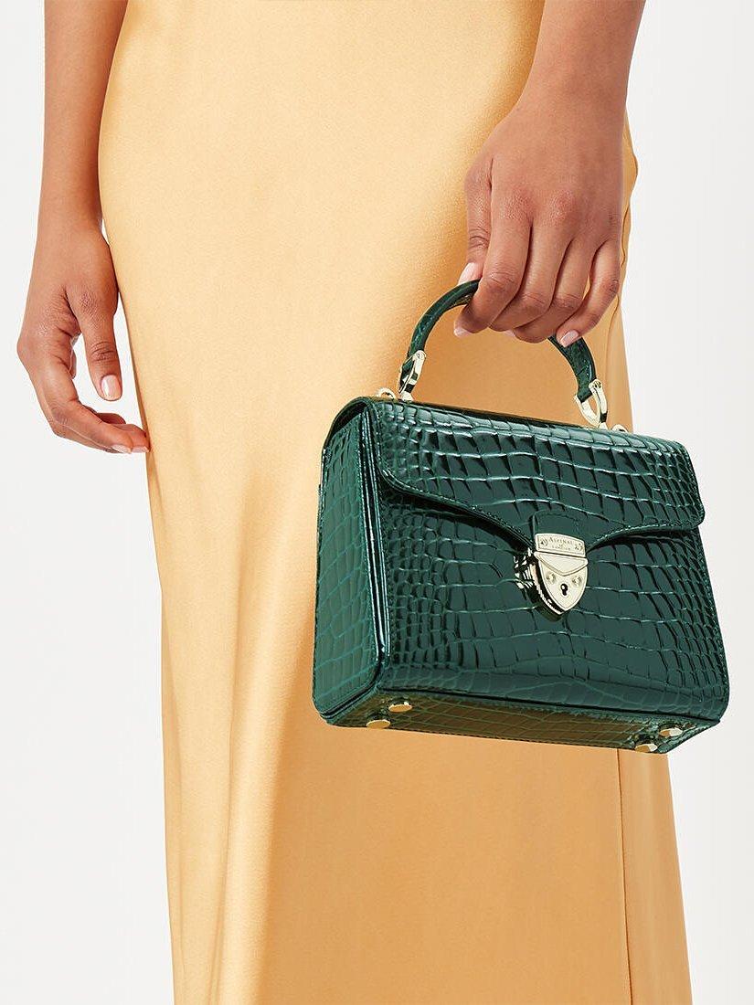Midi Mayfair Croc Effect Leather Cross Body Bag
