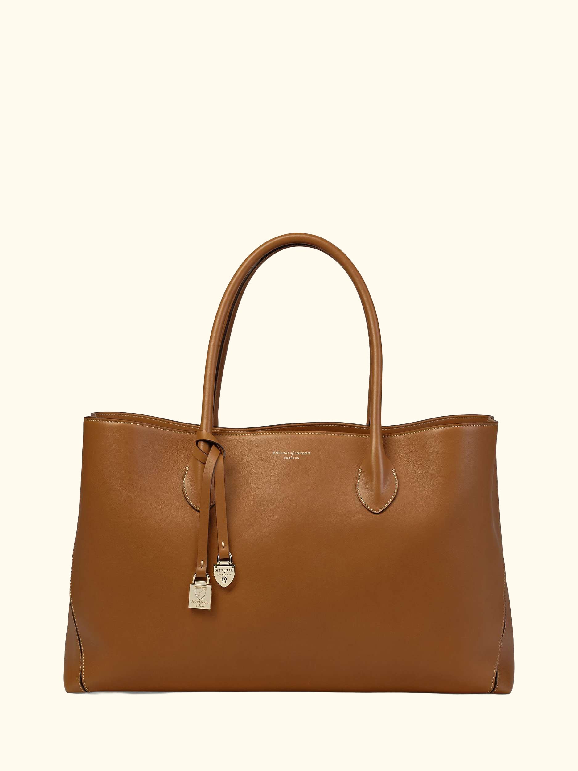 Large London Smooth Leather Tote Bag, Tan