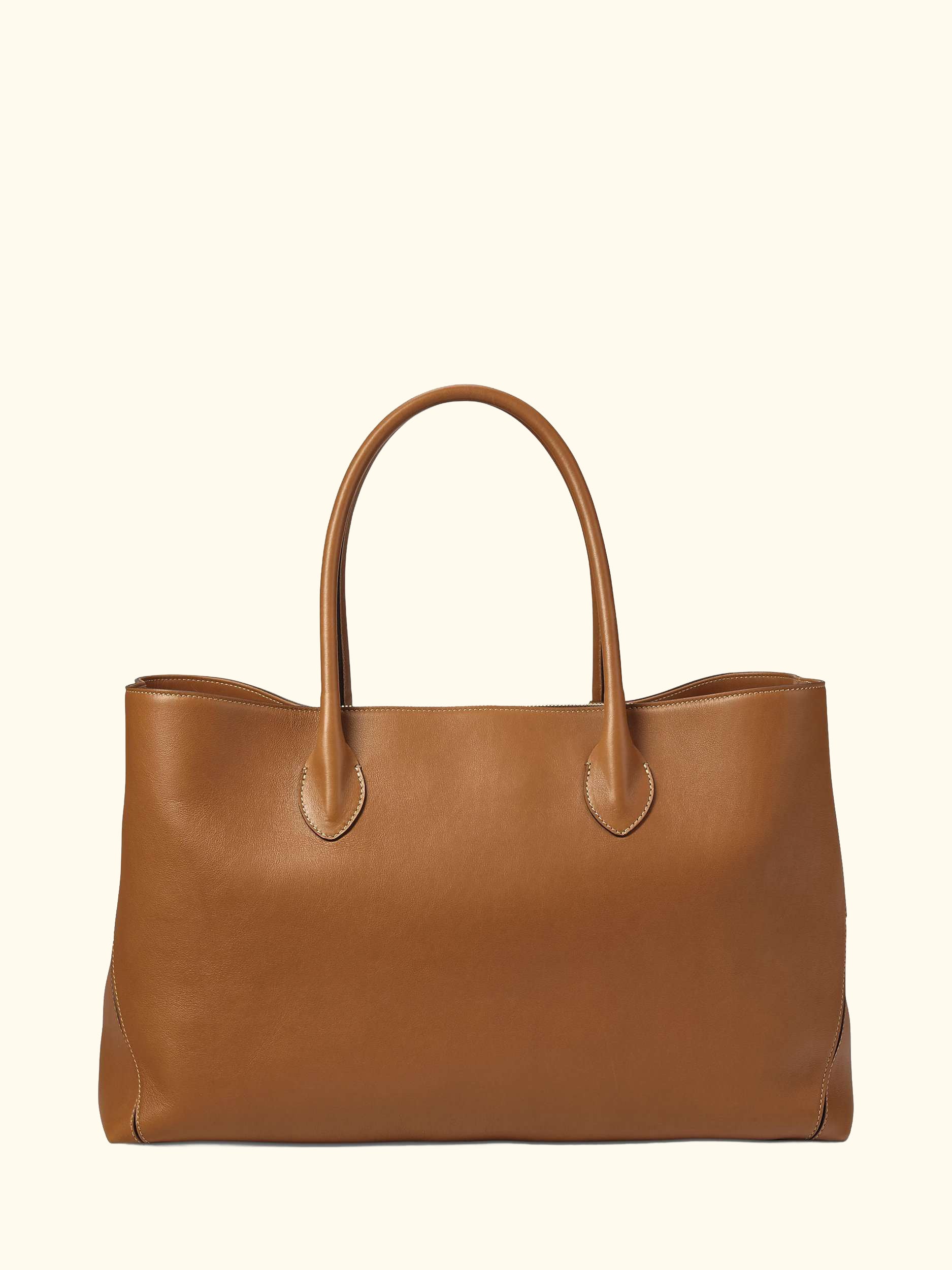 Large London Smooth Leather Tote Bag, Tan