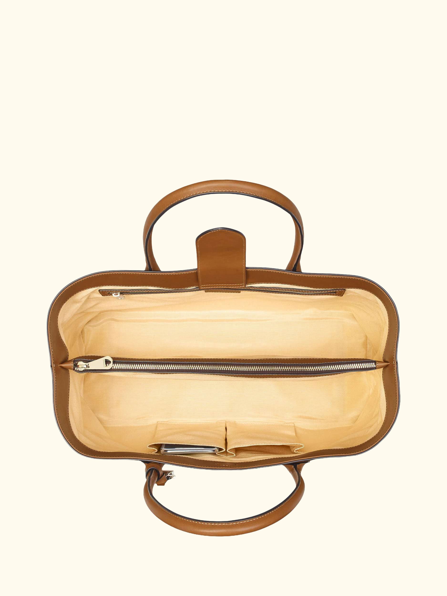 Large London Smooth Leather Tote Bag, Tan