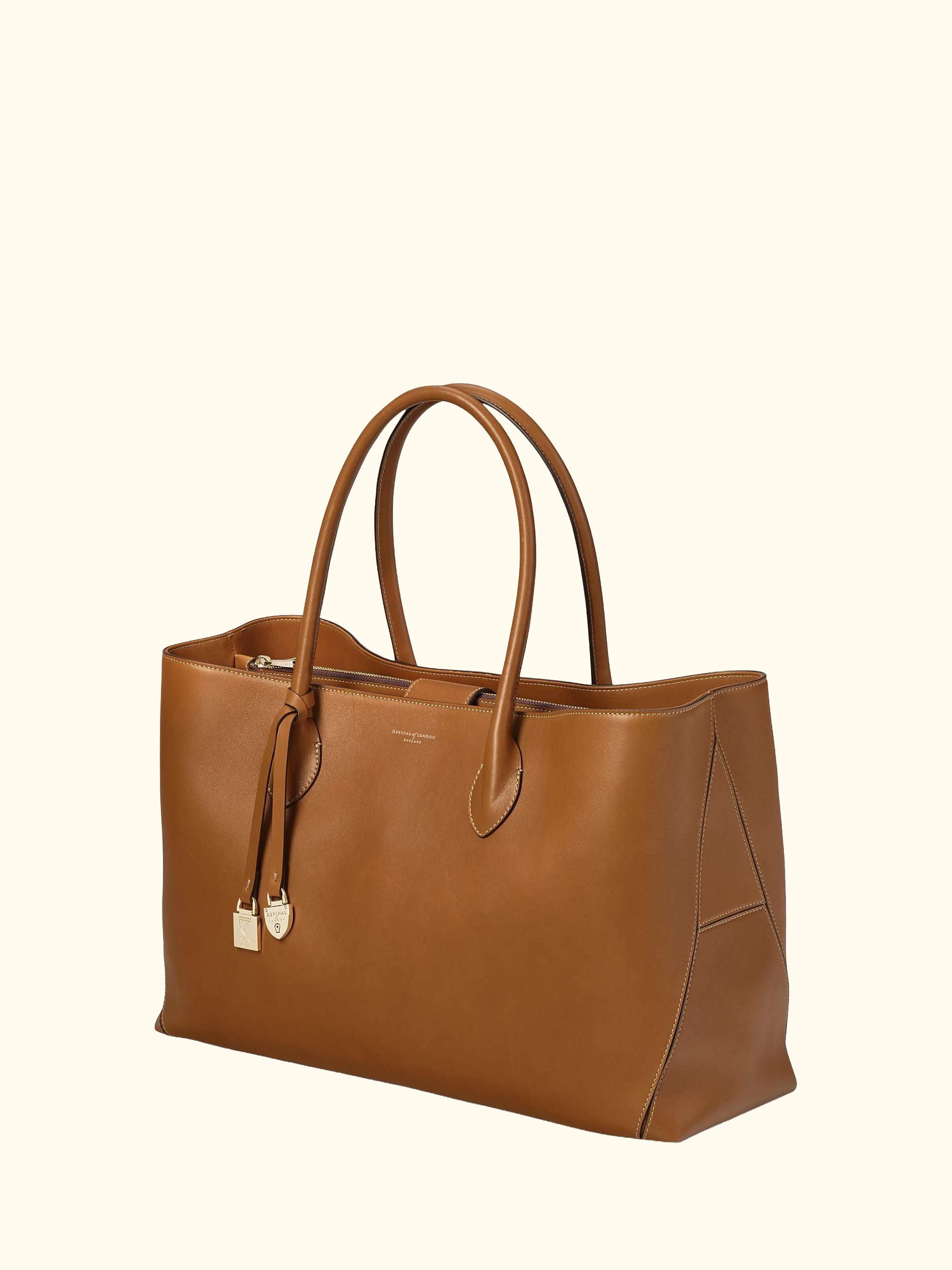 Large London Smooth Leather Tote Bag, Tan