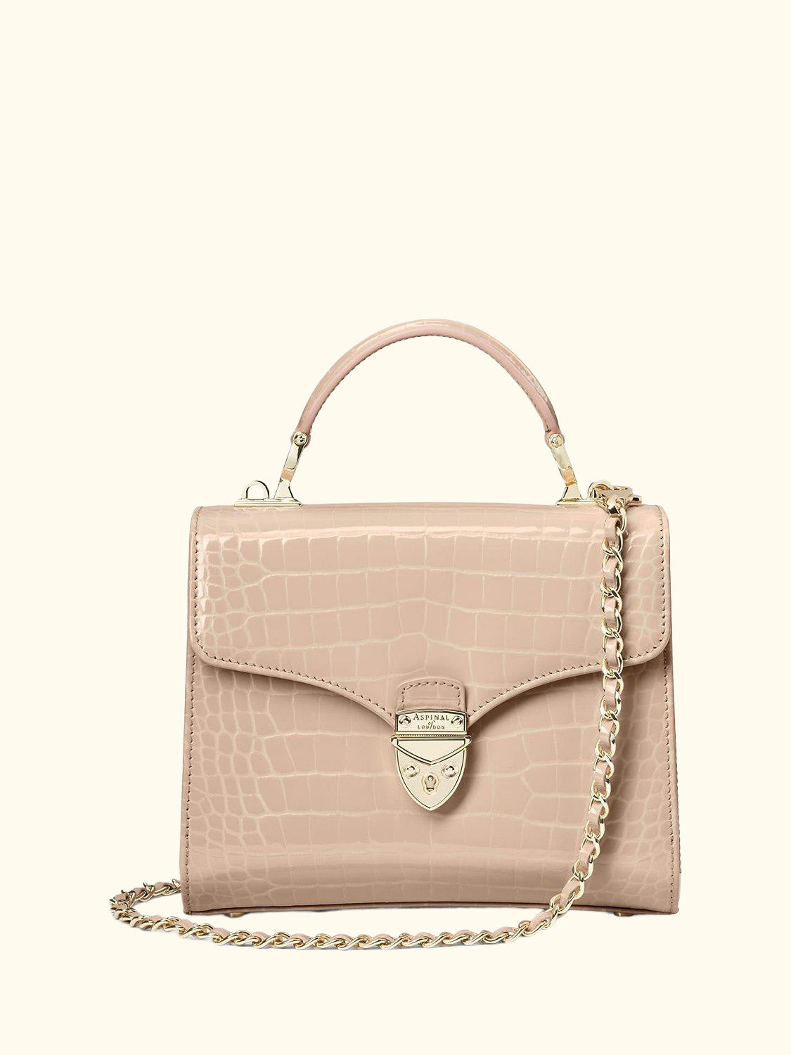 Midi Mayfair Croc Effect Leather Cross Body Bag