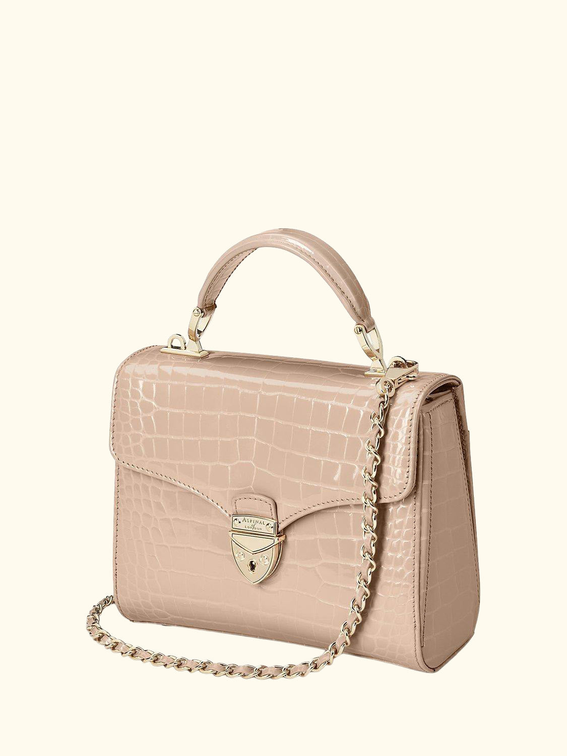 Midi Mayfair Croc Effect Leather Cross Body Bag