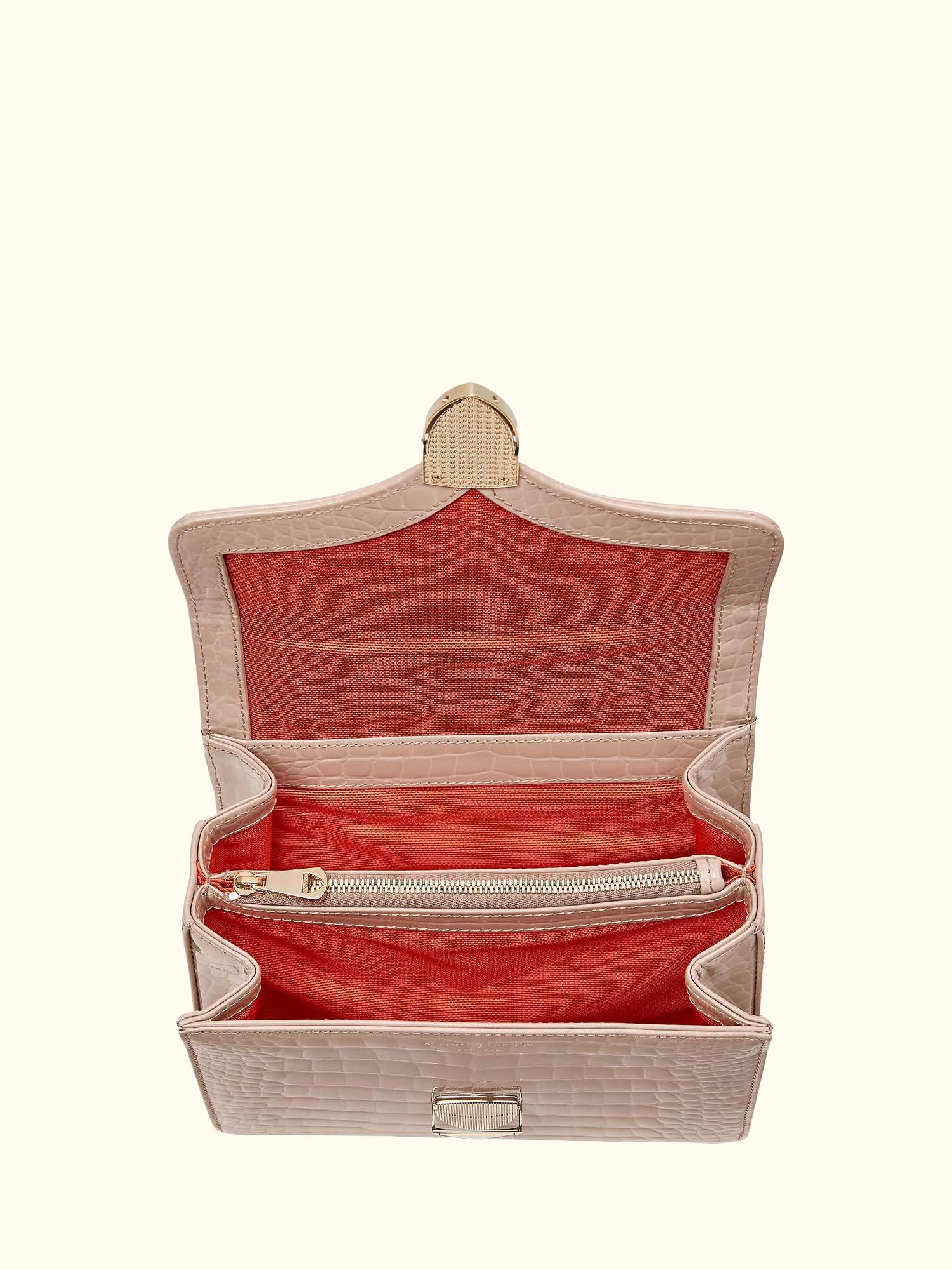 Midi Mayfair Croc Effect Leather Cross Body Bag