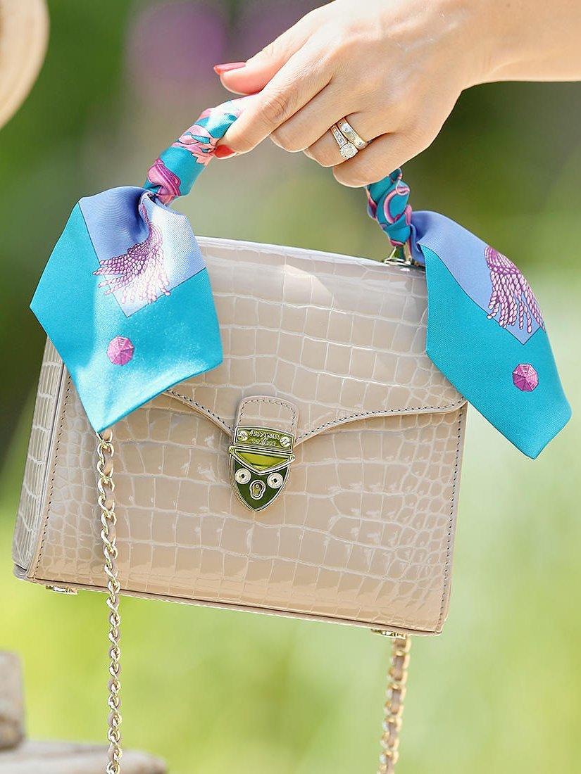 Midi Mayfair Croc Effect Leather Cross Body Bag