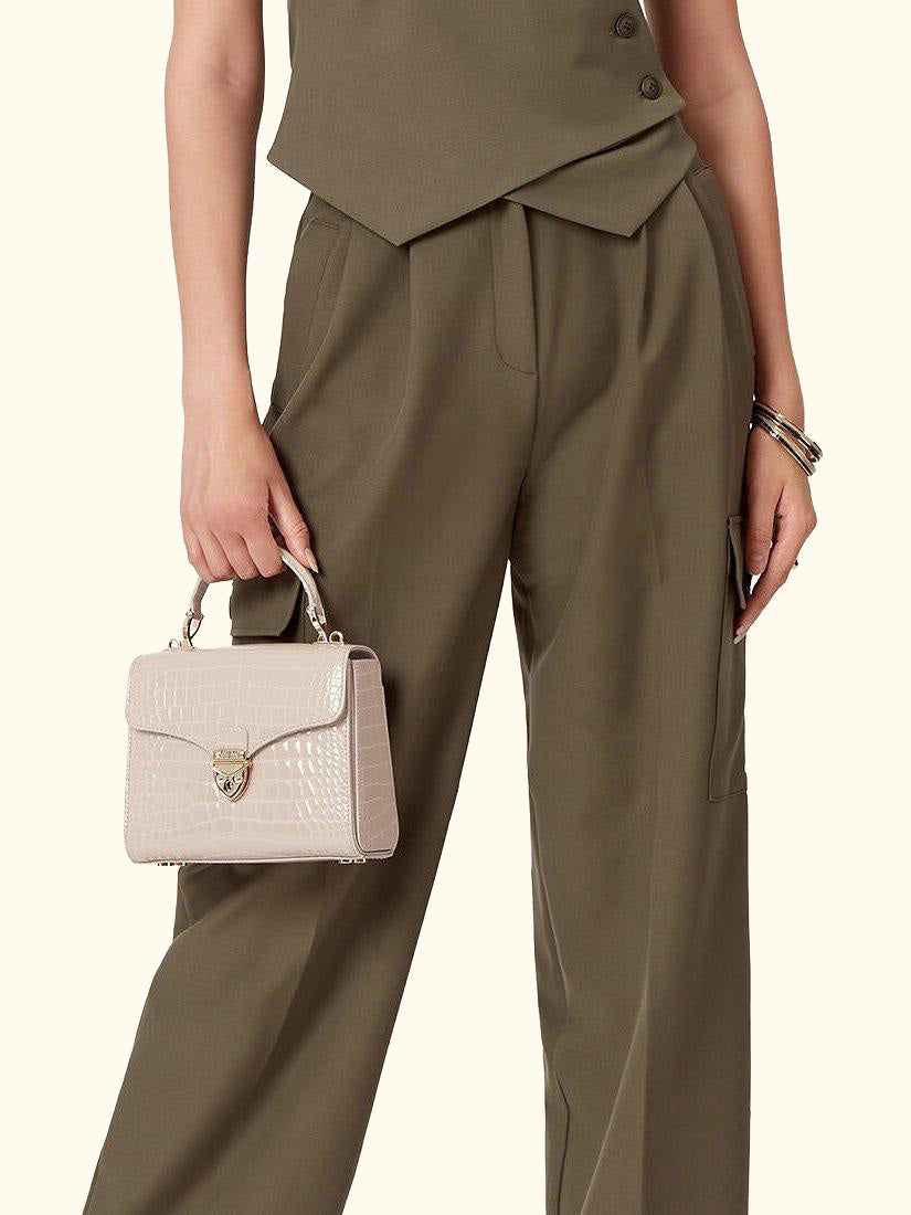 Midi Mayfair Croc Effect Leather Cross Body Bag