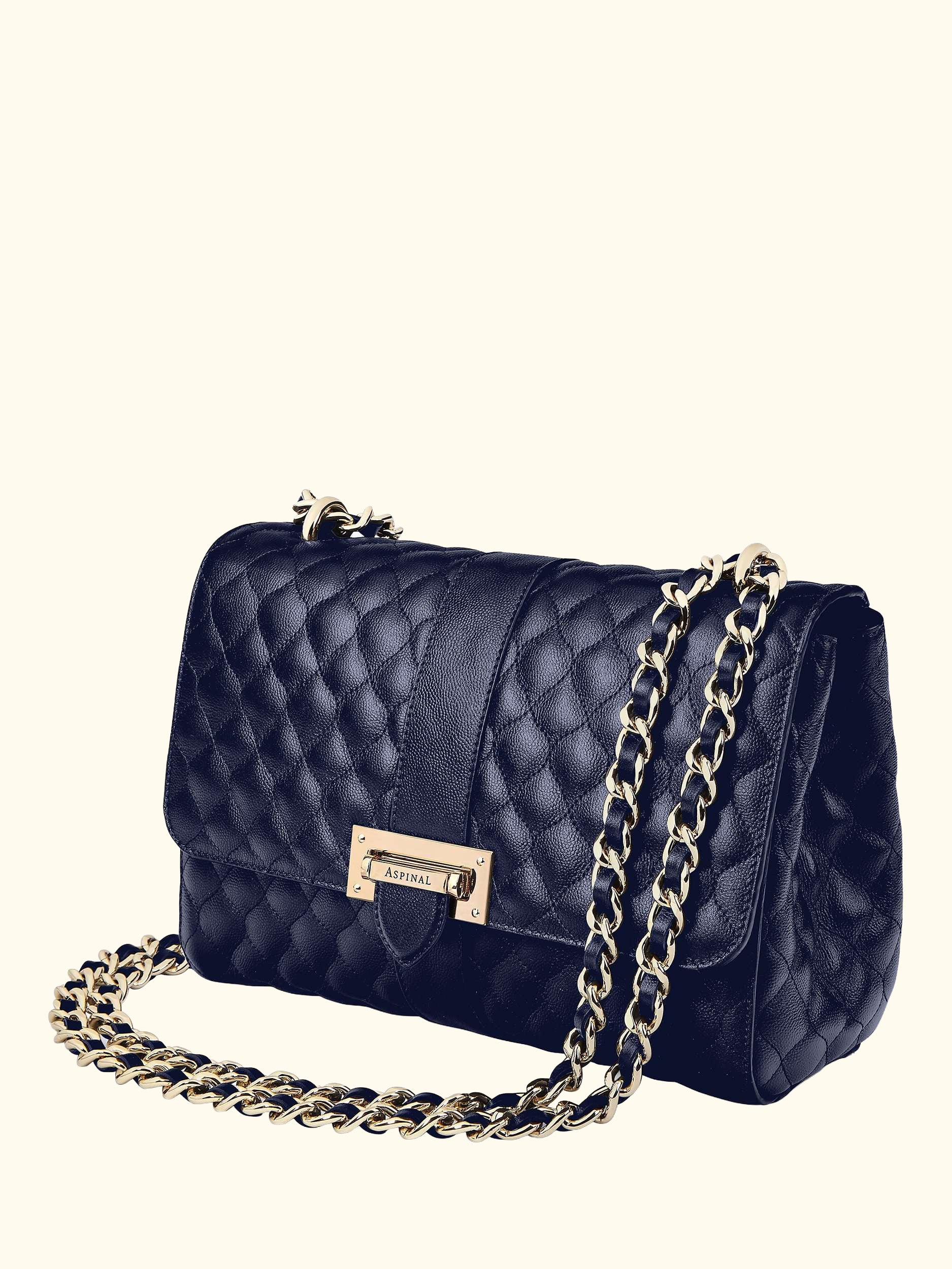 Lottie Large Quilted Pebble Leather Shoulder Bag