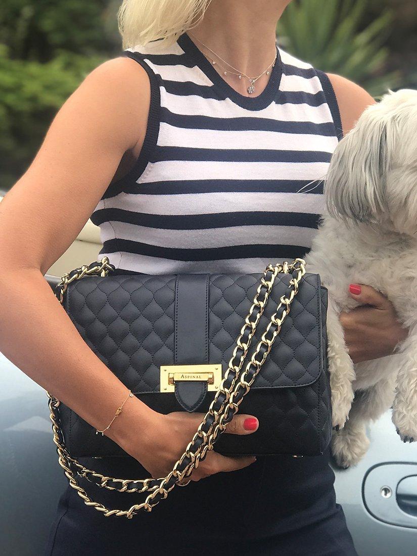 Lottie Large Quilted Pebble Leather Shoulder Bag