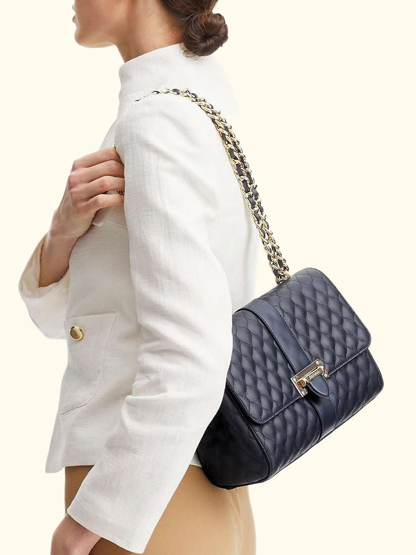 Lottie Large Quilted Pebble Leather Shoulder Bag