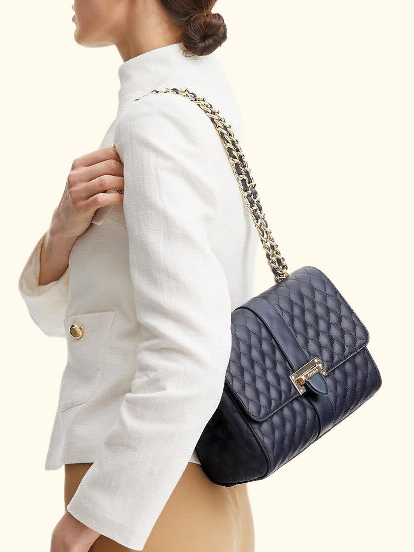 Lottie Large Quilted Pebble Leather Shoulder Bag