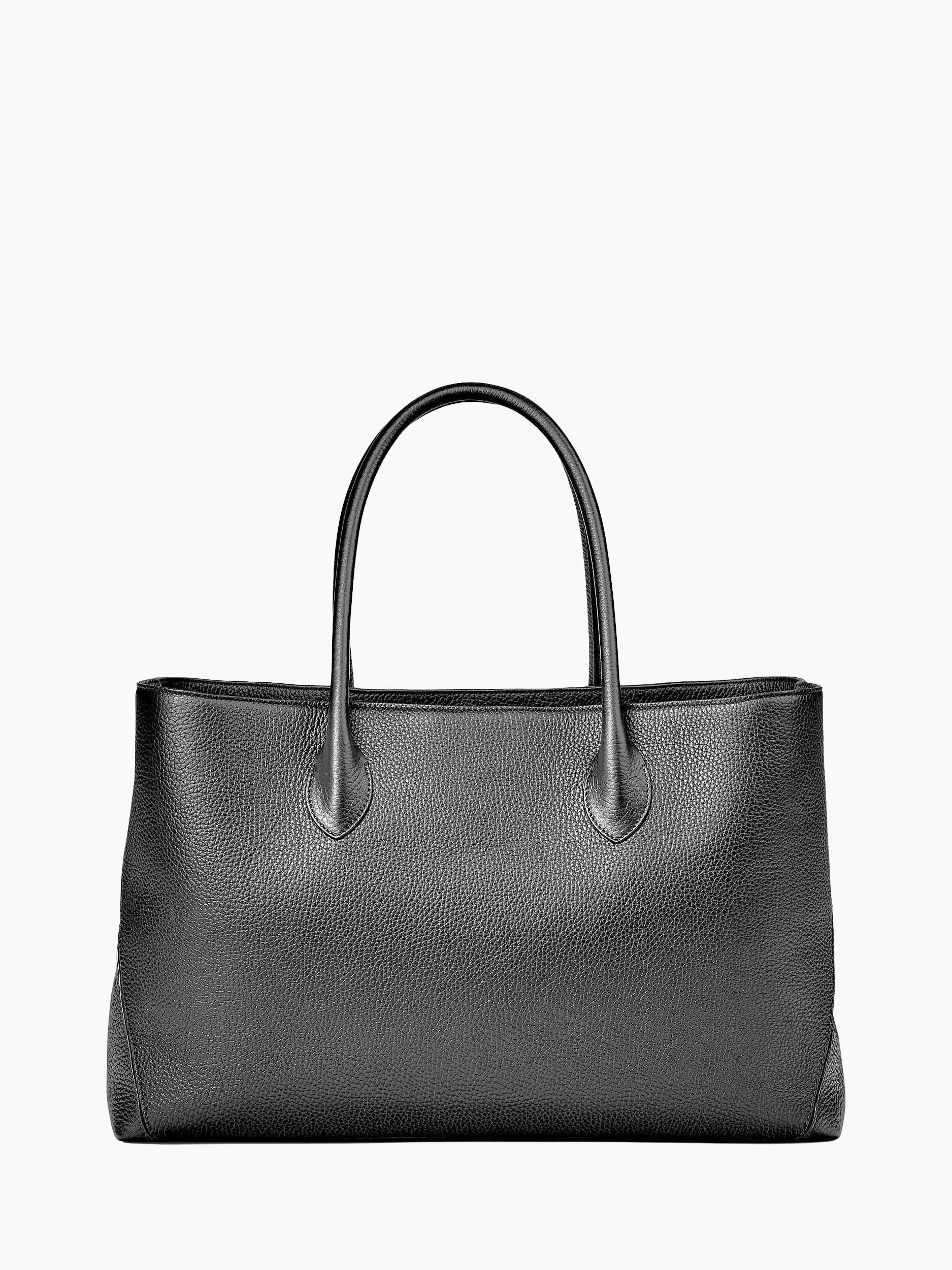 Large London Pebble Leather Tote Bag, Black