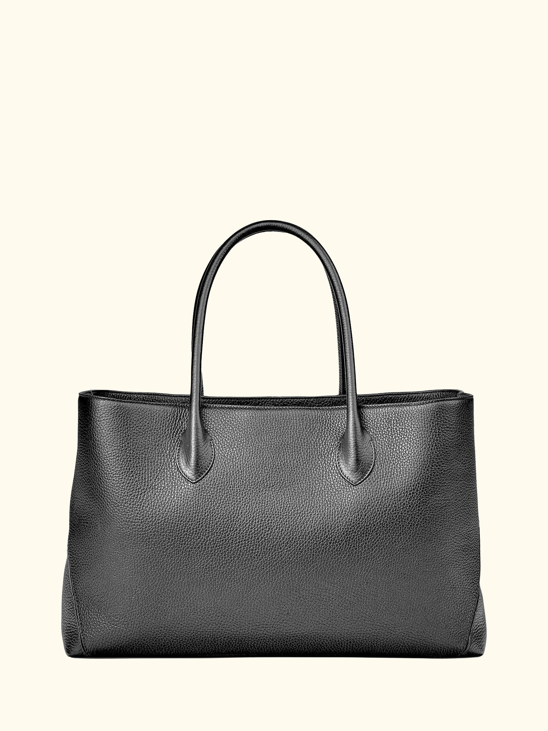 Large London Pebble Leather Tote Bag, Black