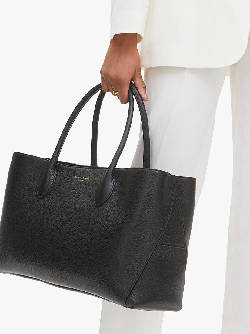 Large London Pebble Leather Tote Bag, Black