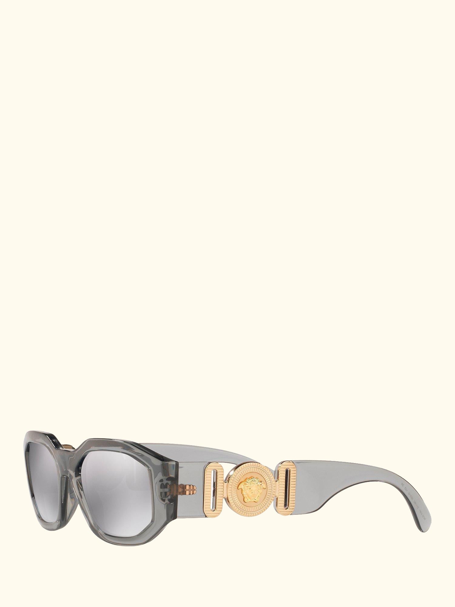 VE4361 Men's Irregular Sunglasses, Grey/Mirror Silver