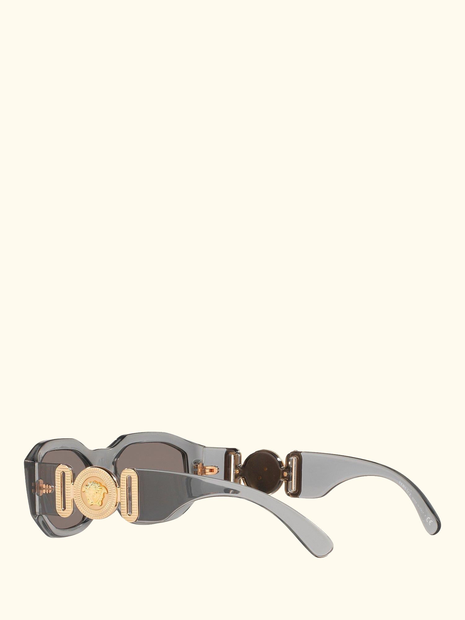 VE4361 Men's Irregular Sunglasses, Grey/Mirror Silver