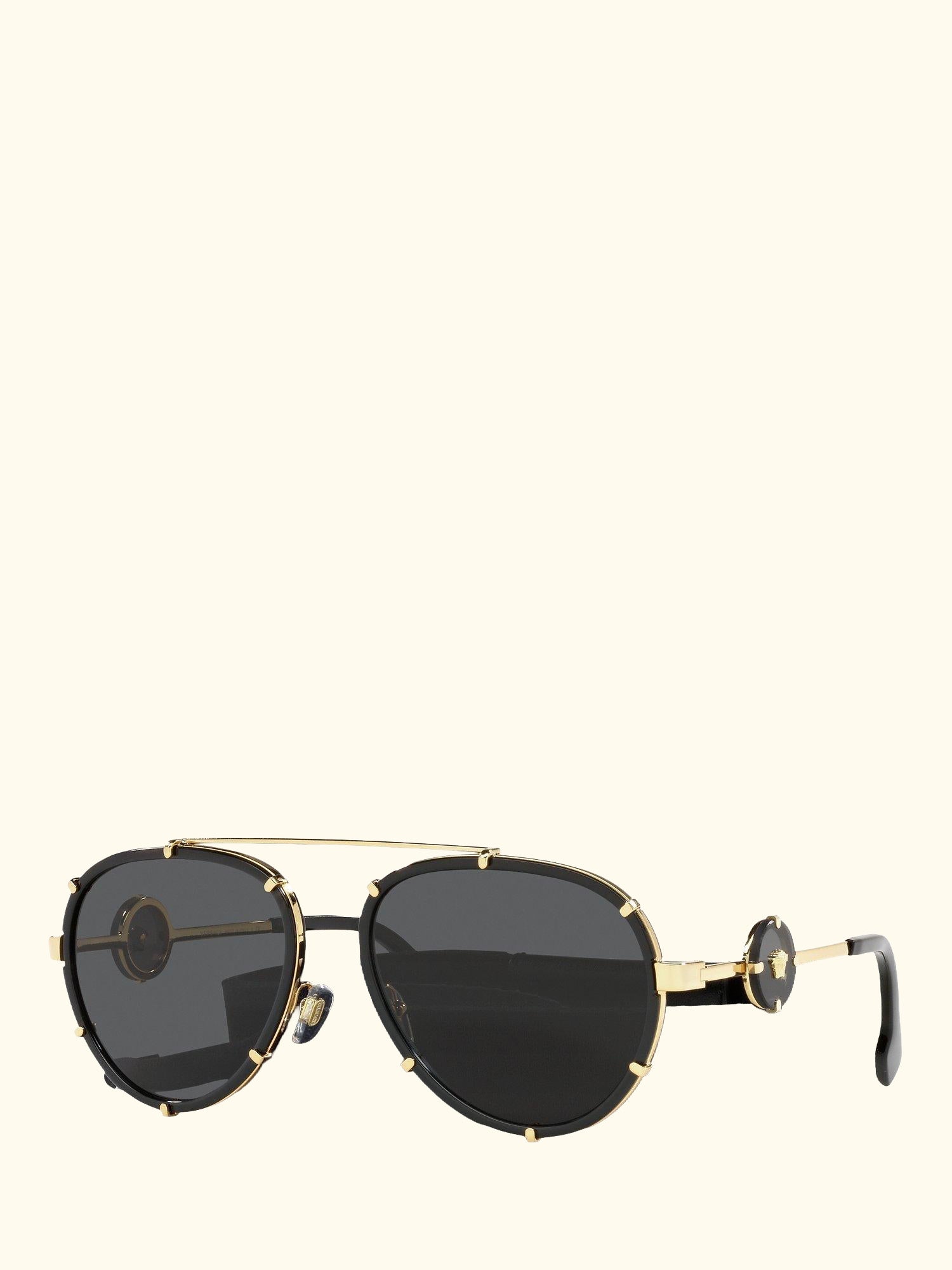 VE2232 Women's Aviator Sunglasses, Black/Gold
