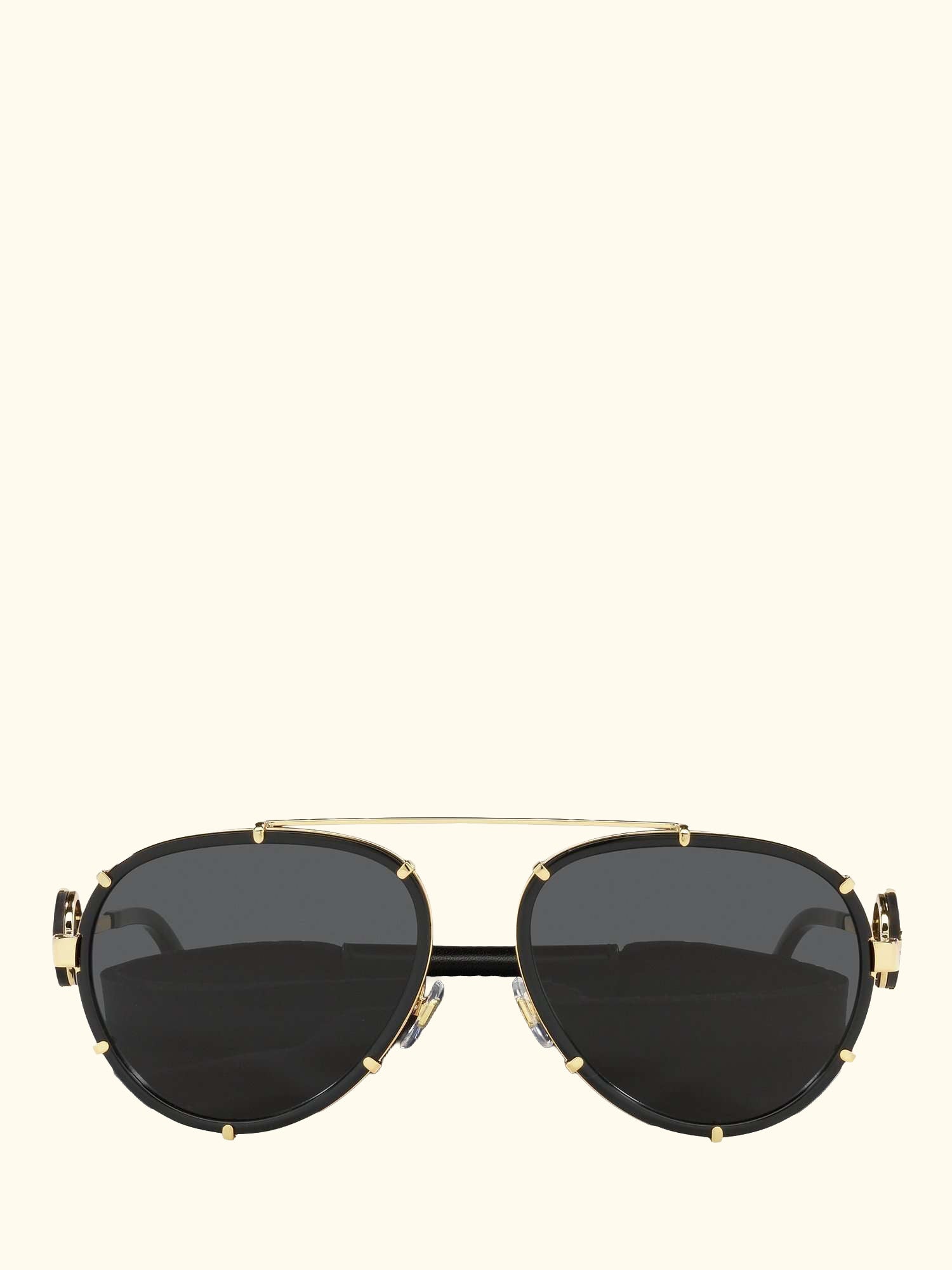 VE2232 Women's Aviator Sunglasses, Black/Gold
