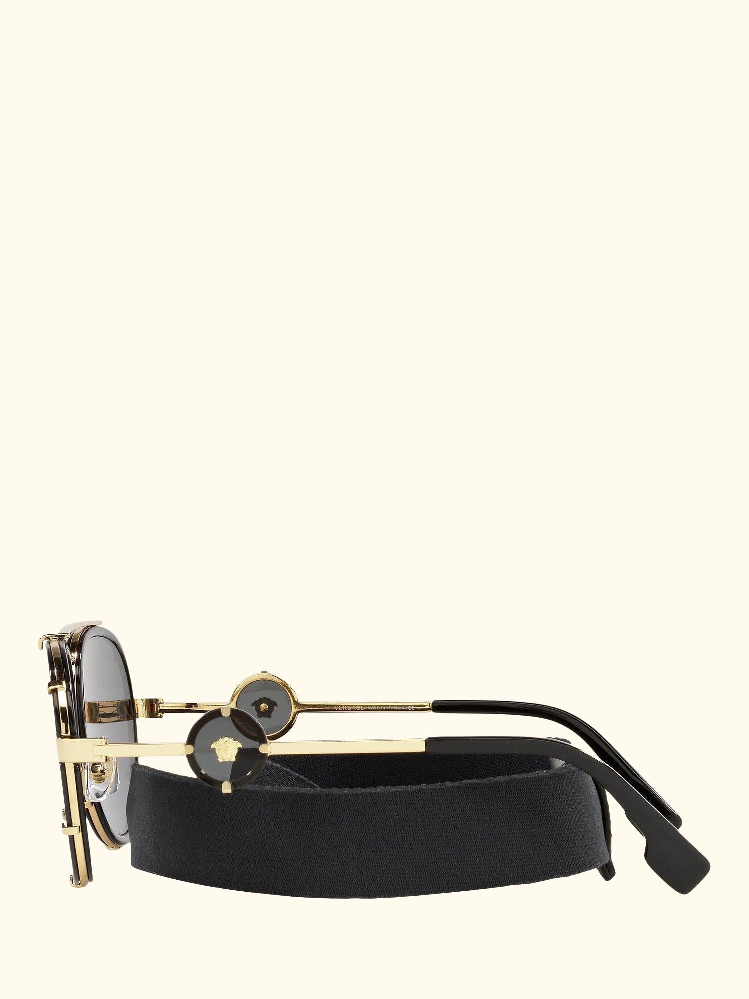VE2232 Women's Aviator Sunglasses, Black/Gold