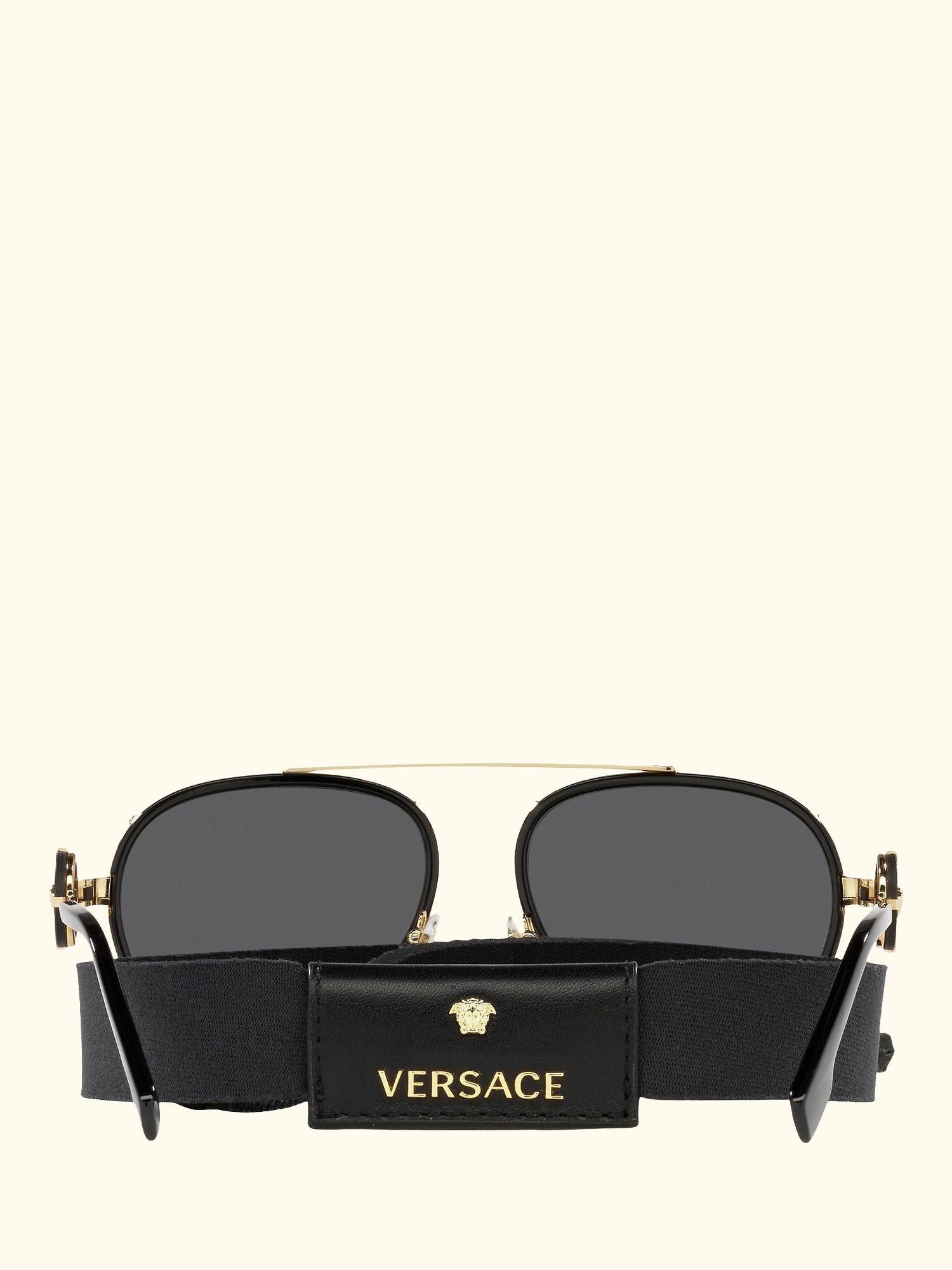 VE2232 Women's Aviator Sunglasses, Black/Gold