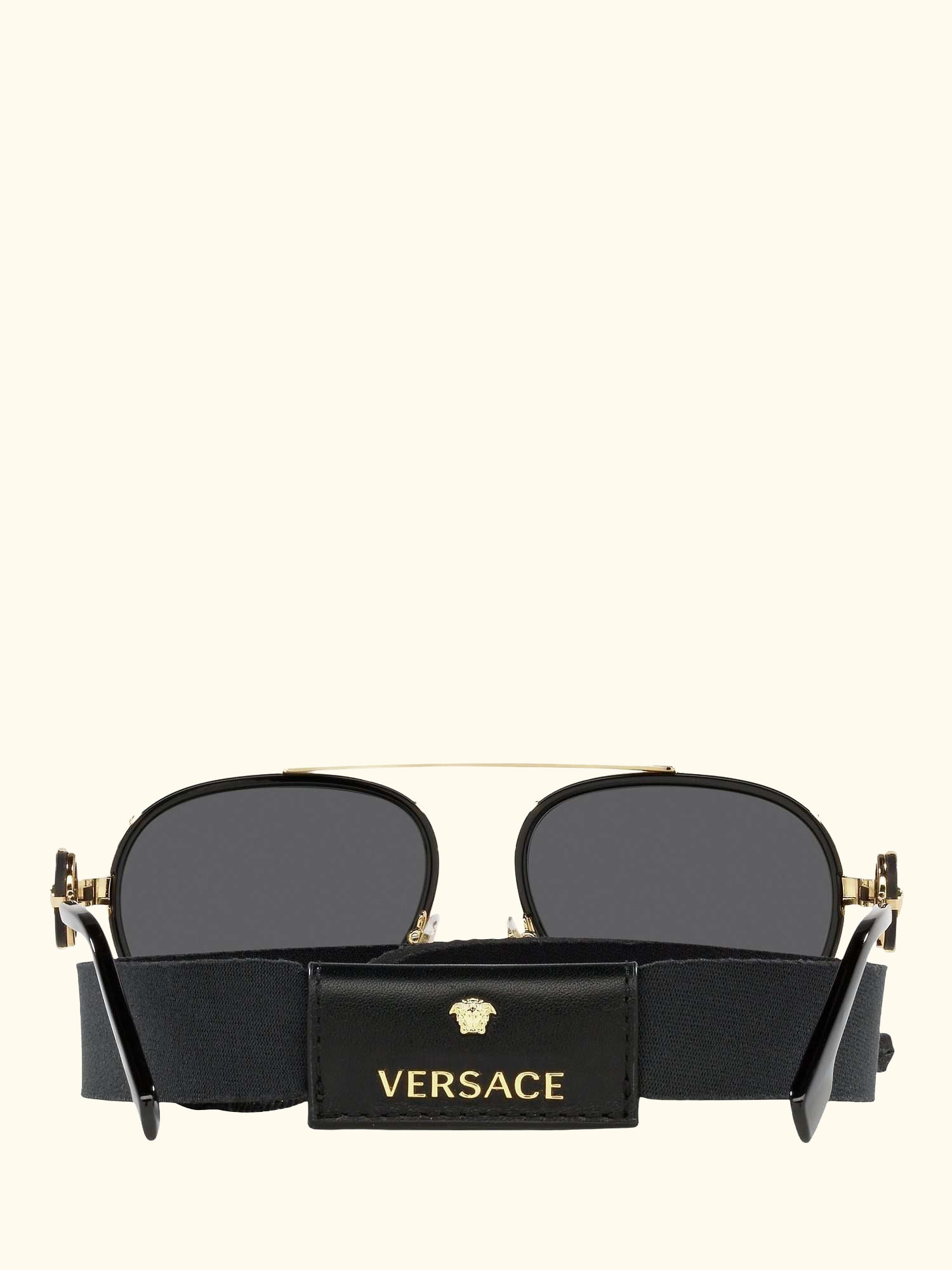 VE2232 Women's Aviator Sunglasses, Black/Gold