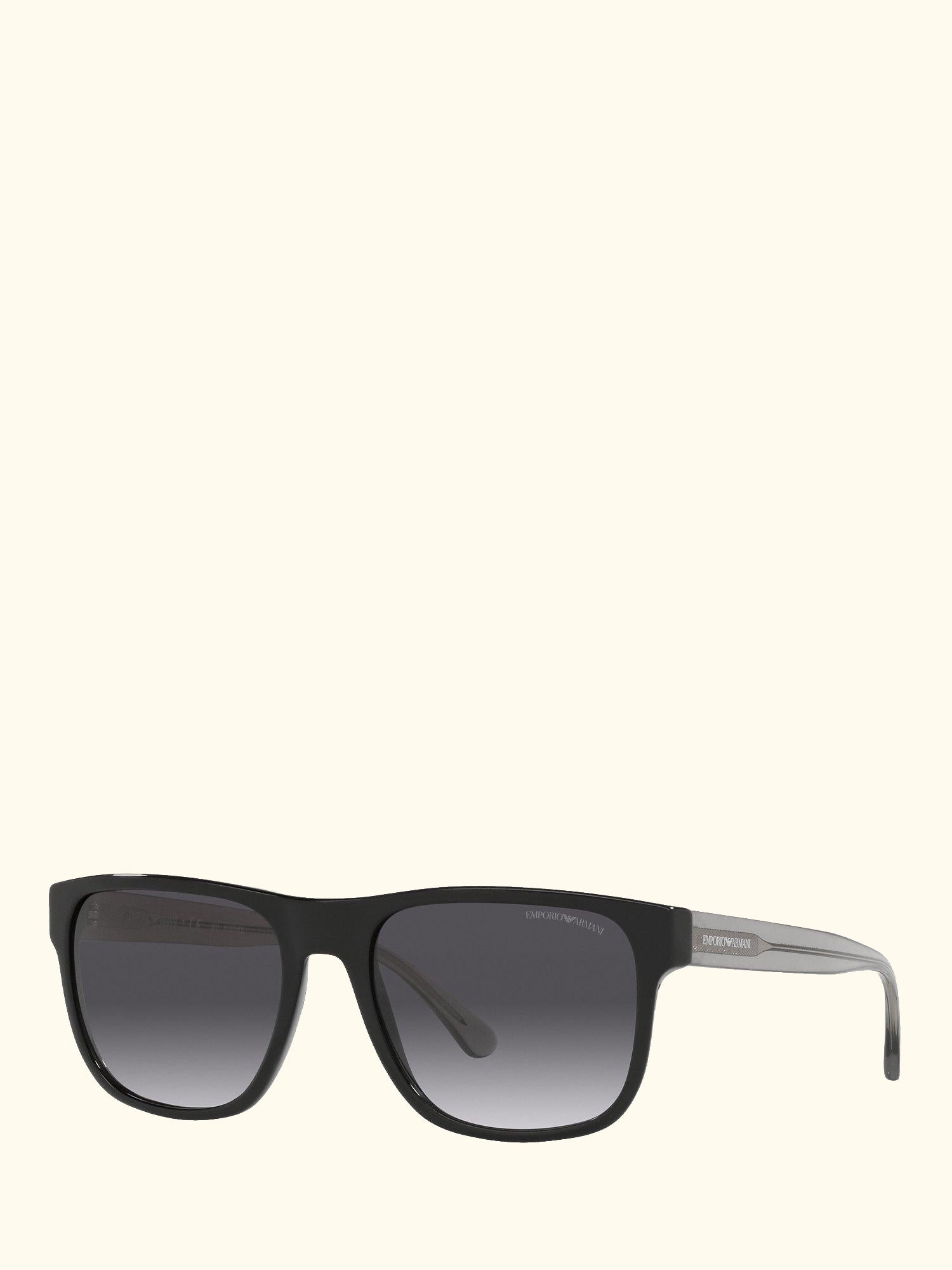 EA4163 Men's Square Sunglasses, Black/Grey Gradient