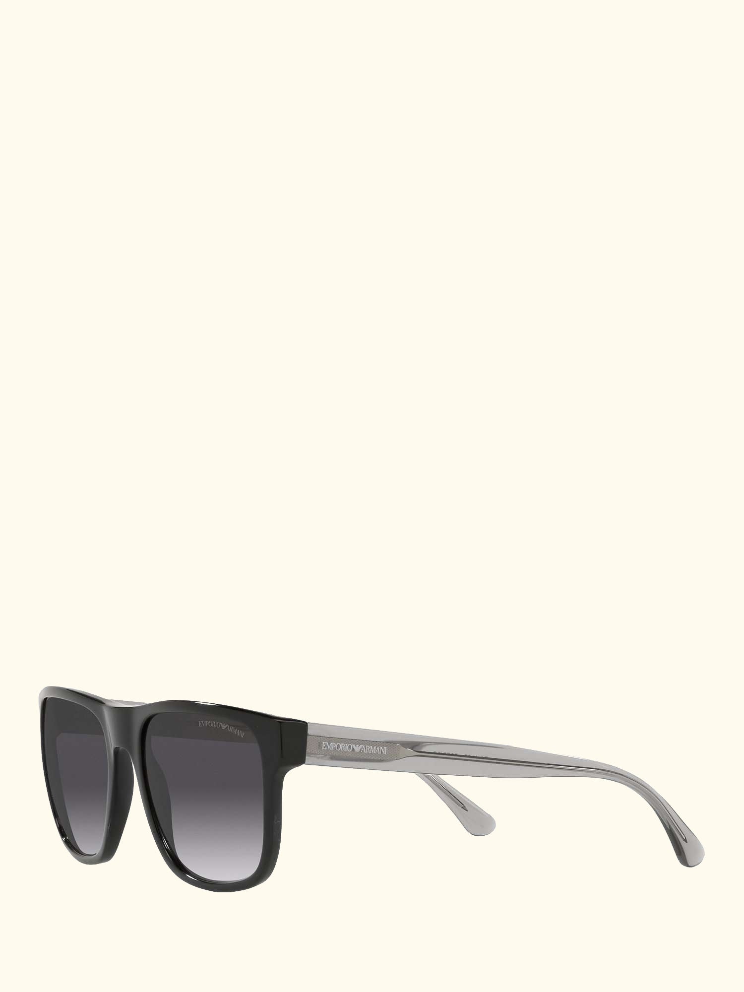 EA4163 Men's Square Sunglasses, Black/Grey Gradient