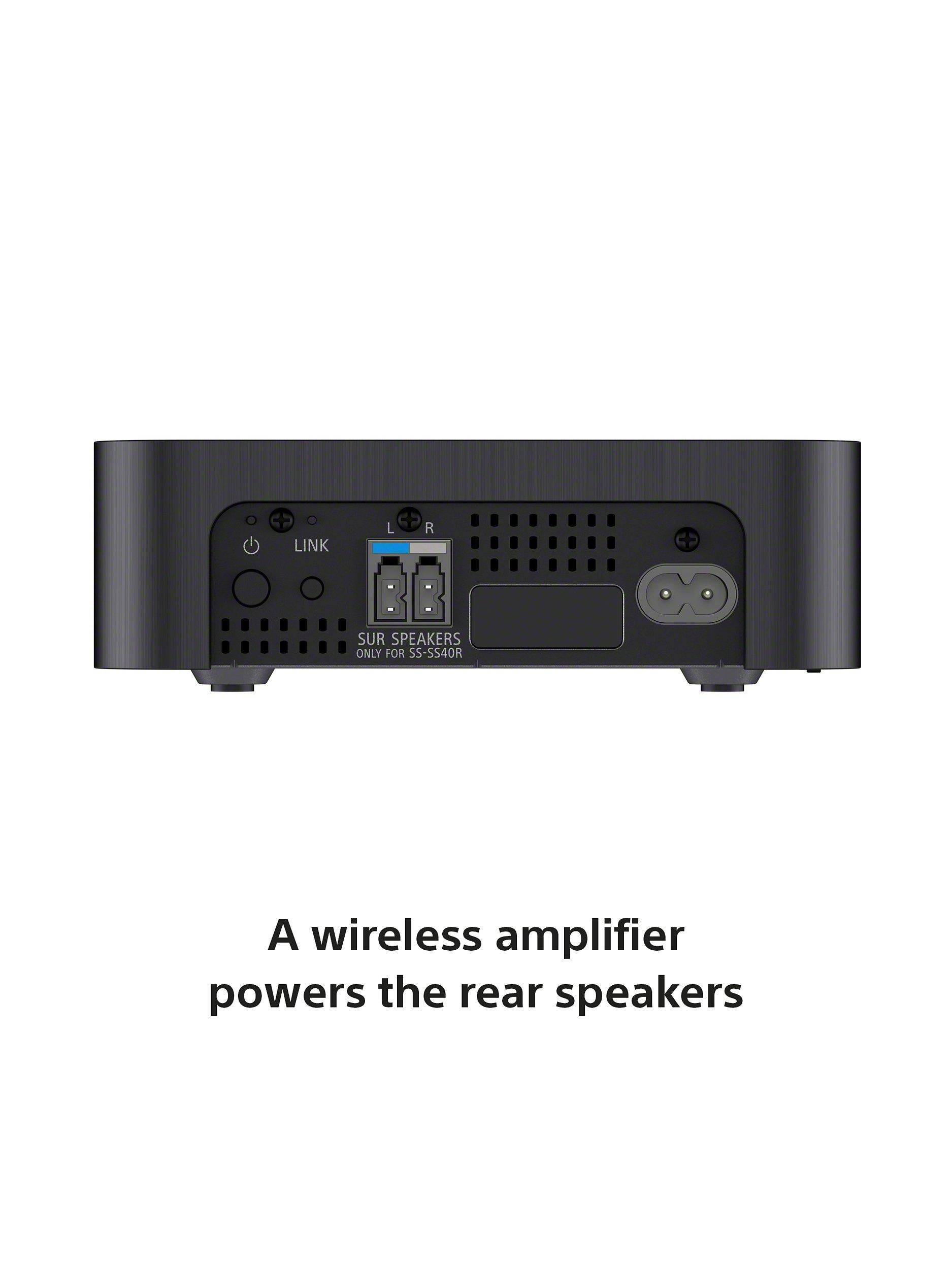 HT-S40R Bluetooth Soundbar with Subwoofer and Wireless Rear Speakers, Black