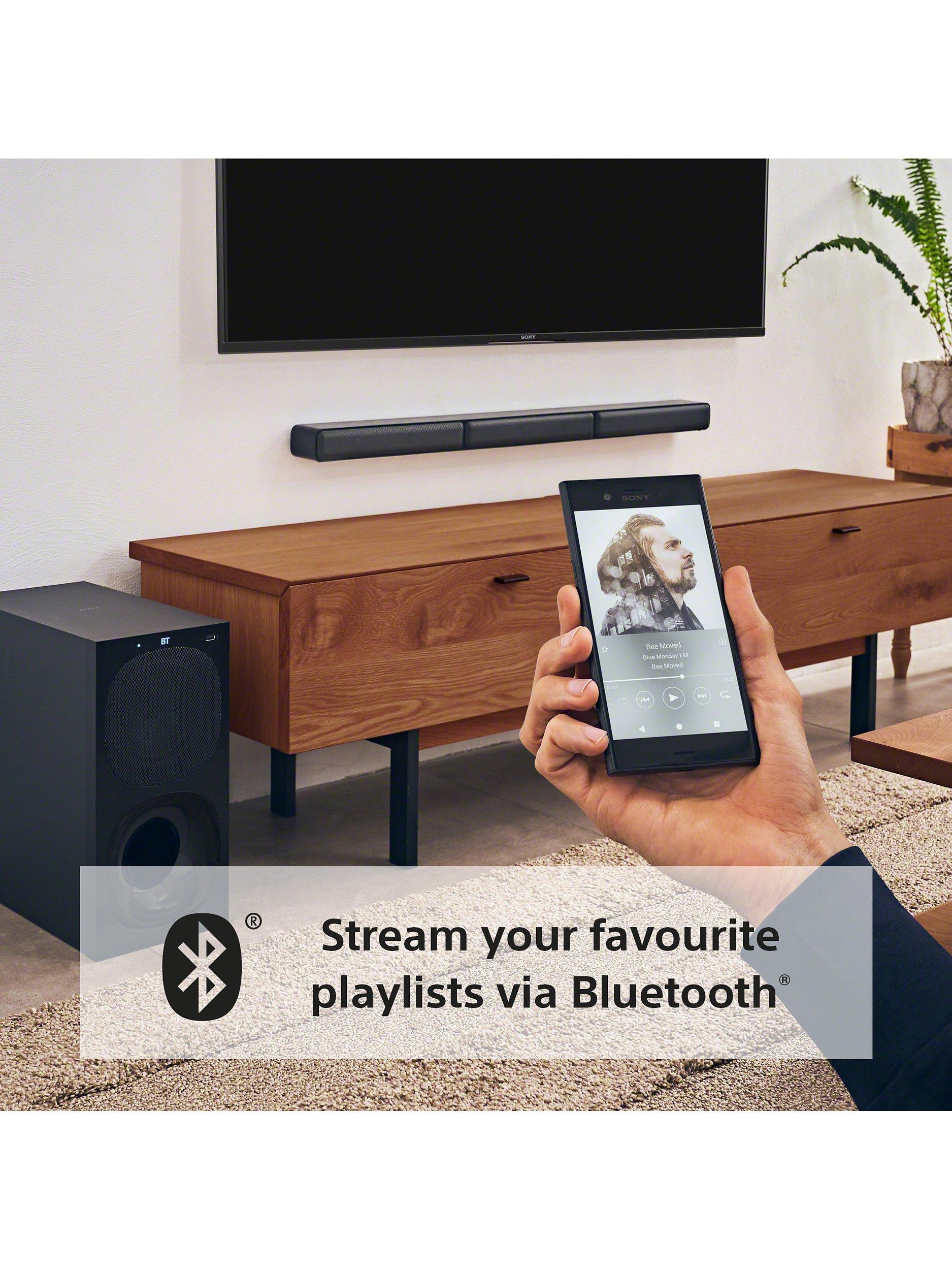 HT-S40R Bluetooth Soundbar with Subwoofer and Wireless Rear Speakers, Black
