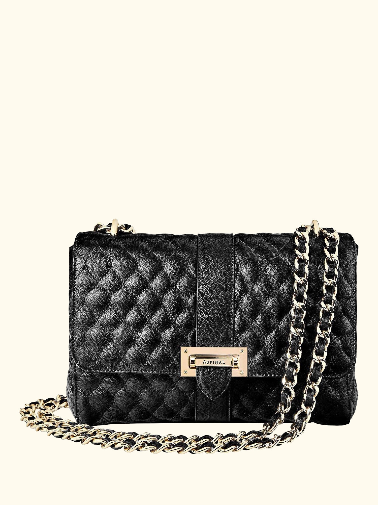 Lottie Large Quilted Pebble Leather Shoulder Bag