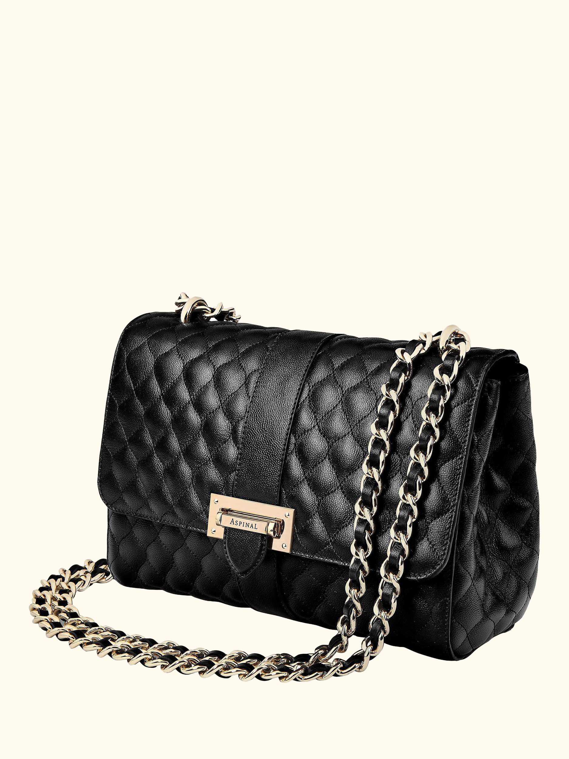 Lottie Large Quilted Pebble Leather Shoulder Bag
