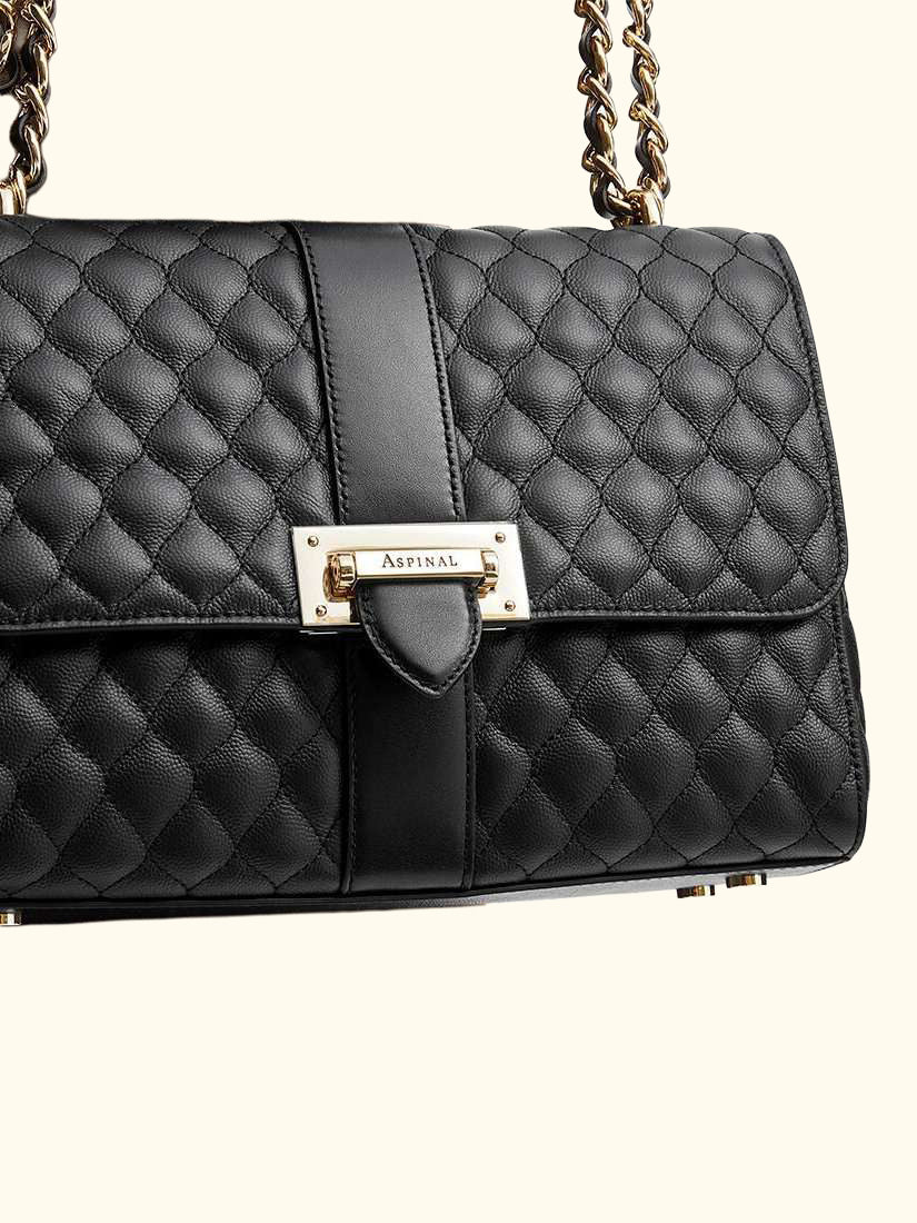 Lottie Large Quilted Pebble Leather Shoulder Bag
