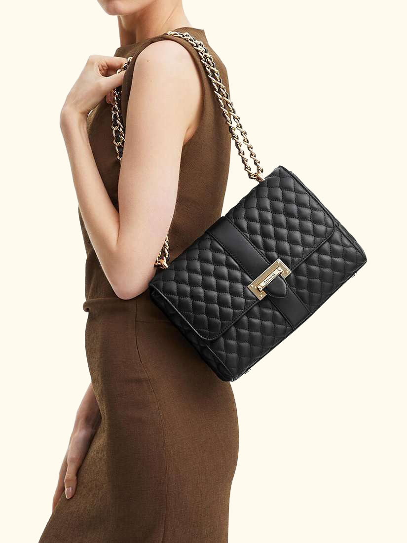 Lottie Large Quilted Pebble Leather Shoulder Bag