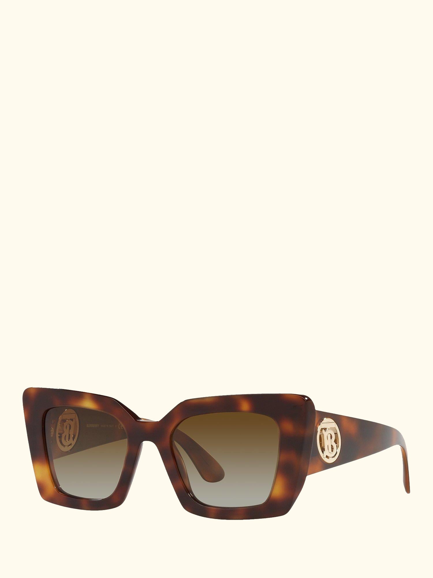 BE4344 Women's Square Polarised Sunglasses, Light Havana/Brown