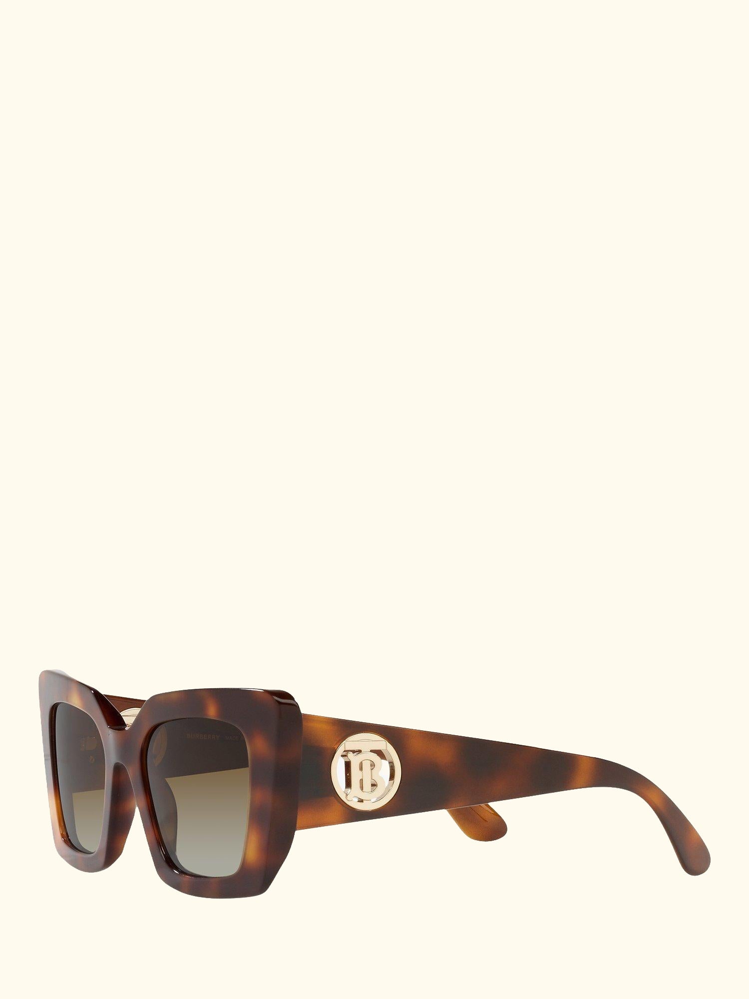 BE4344 Women's Square Polarised Sunglasses, Light Havana/Brown