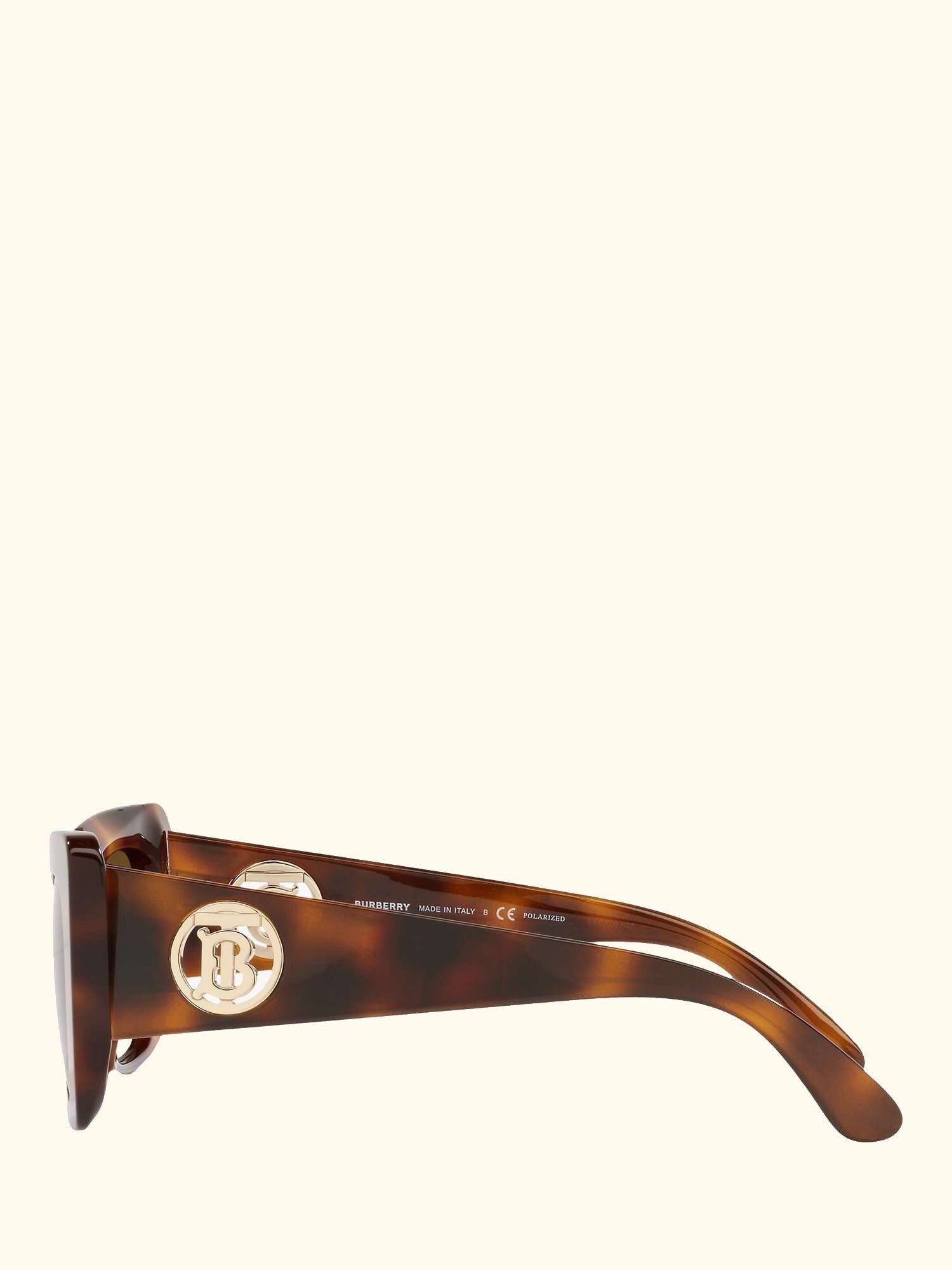BE4344 Women's Square Polarised Sunglasses, Light Havana/Brown