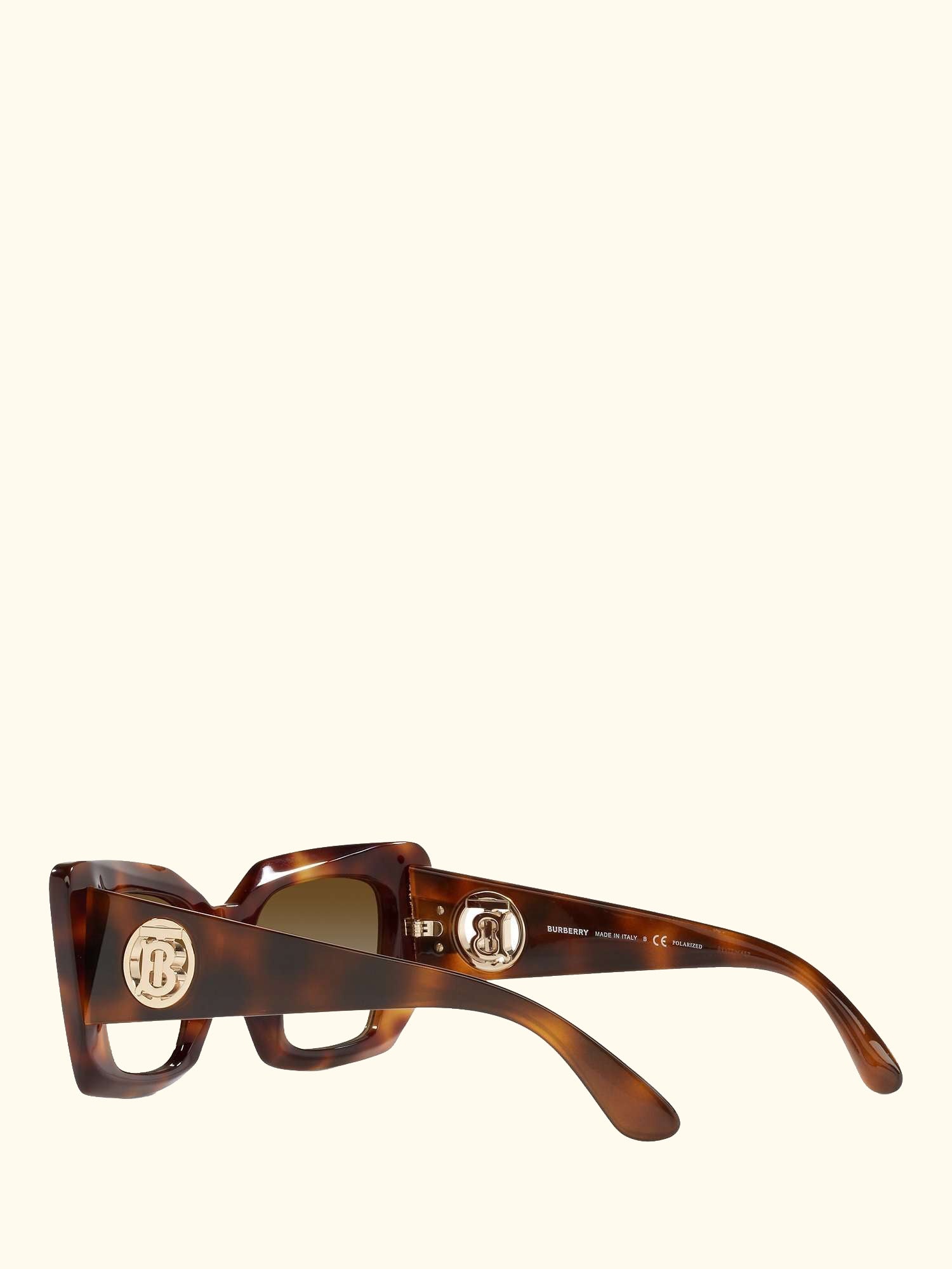 BE4344 Women's Square Polarised Sunglasses, Light Havana/Brown
