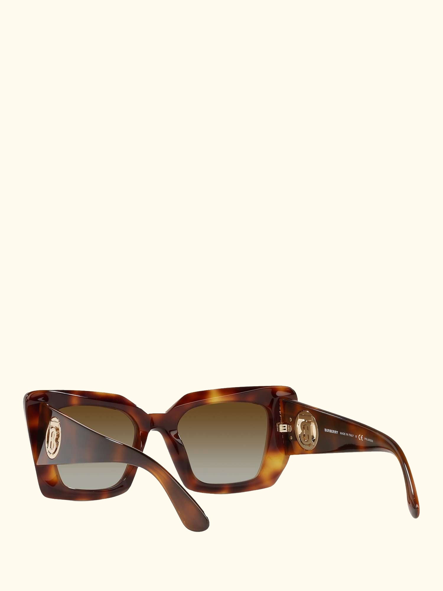 BE4344 Women's Square Polarised Sunglasses, Light Havana/Brown
