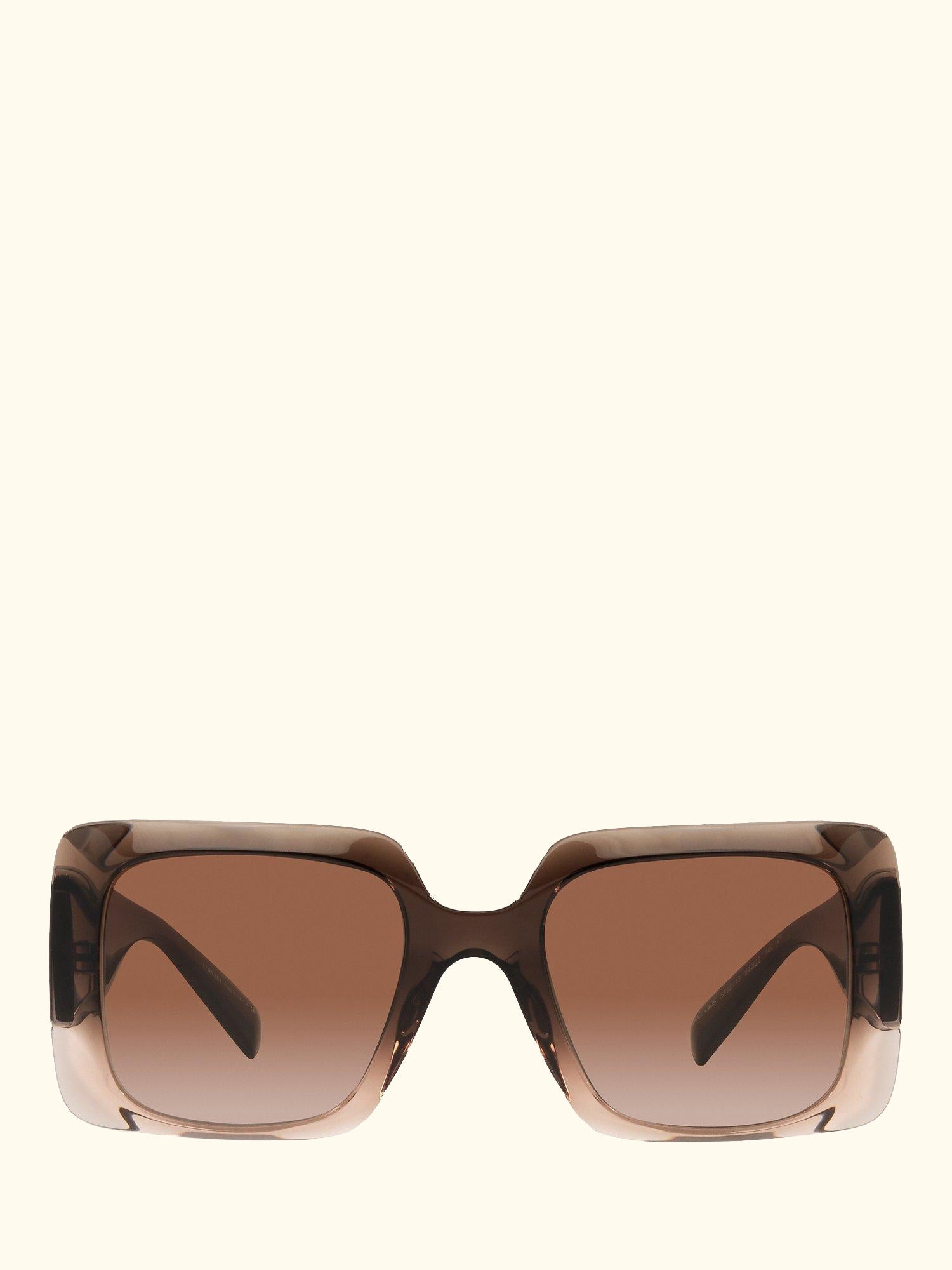 VE4405 Women's Chunky Rectangular Sunglasses, Transparenet Brown/Brown Gradient