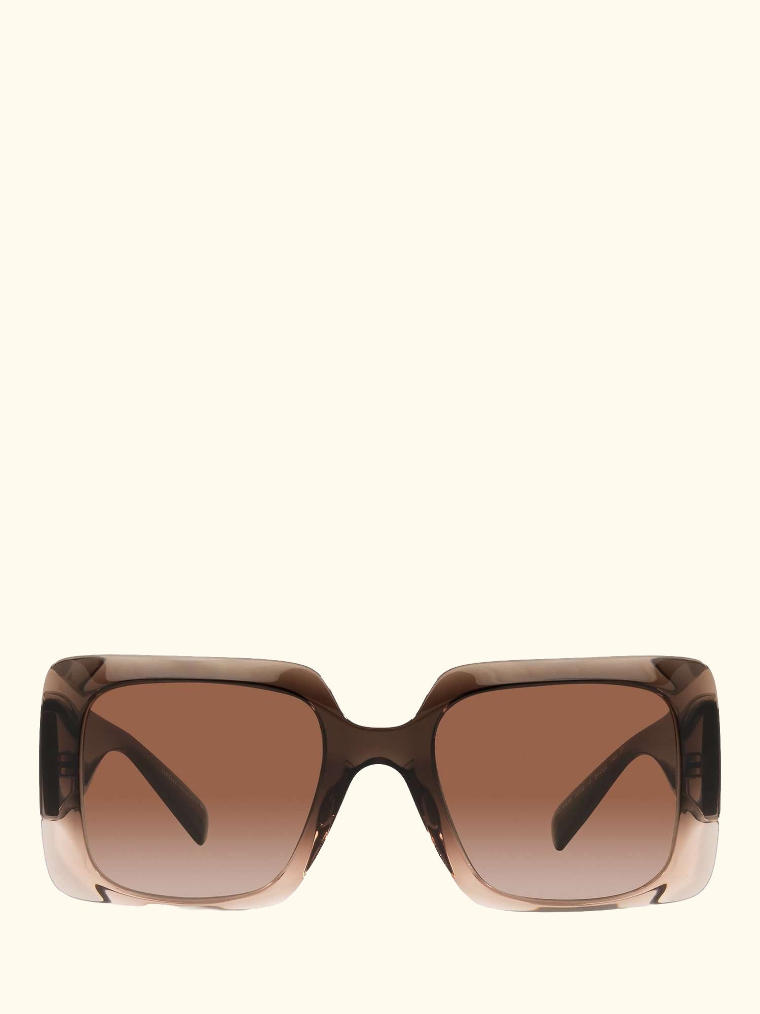 VE4405 Women's Chunky Rectangular Sunglasses, Transparenet Brown/Brown Gradient