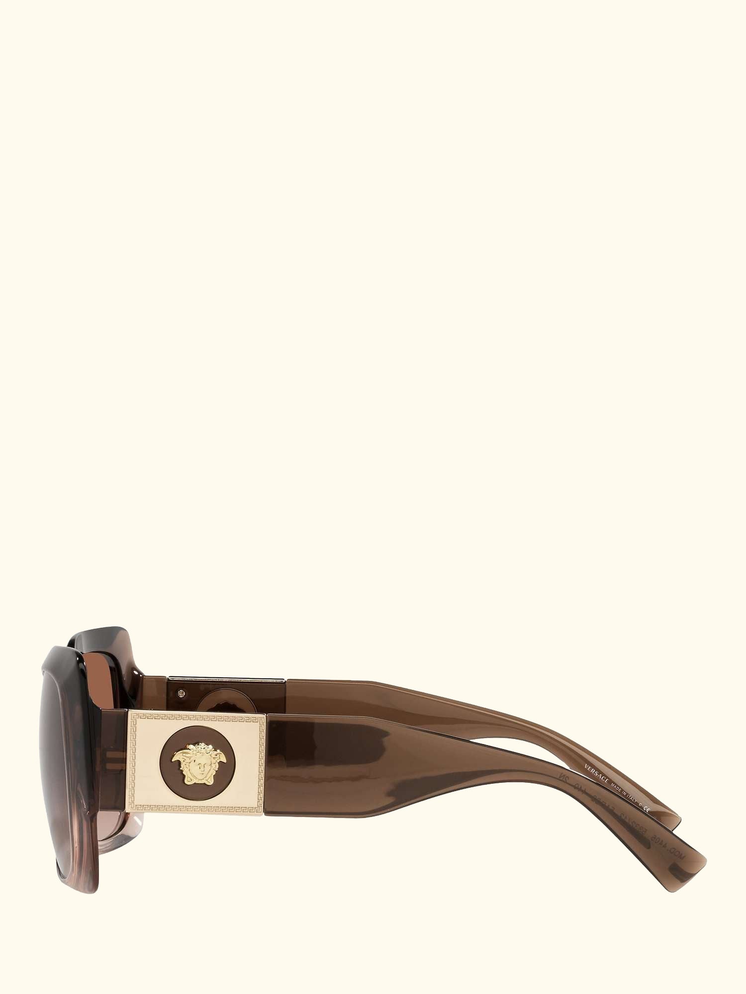VE4405 Women's Chunky Rectangular Sunglasses, Transparenet Brown/Brown Gradient