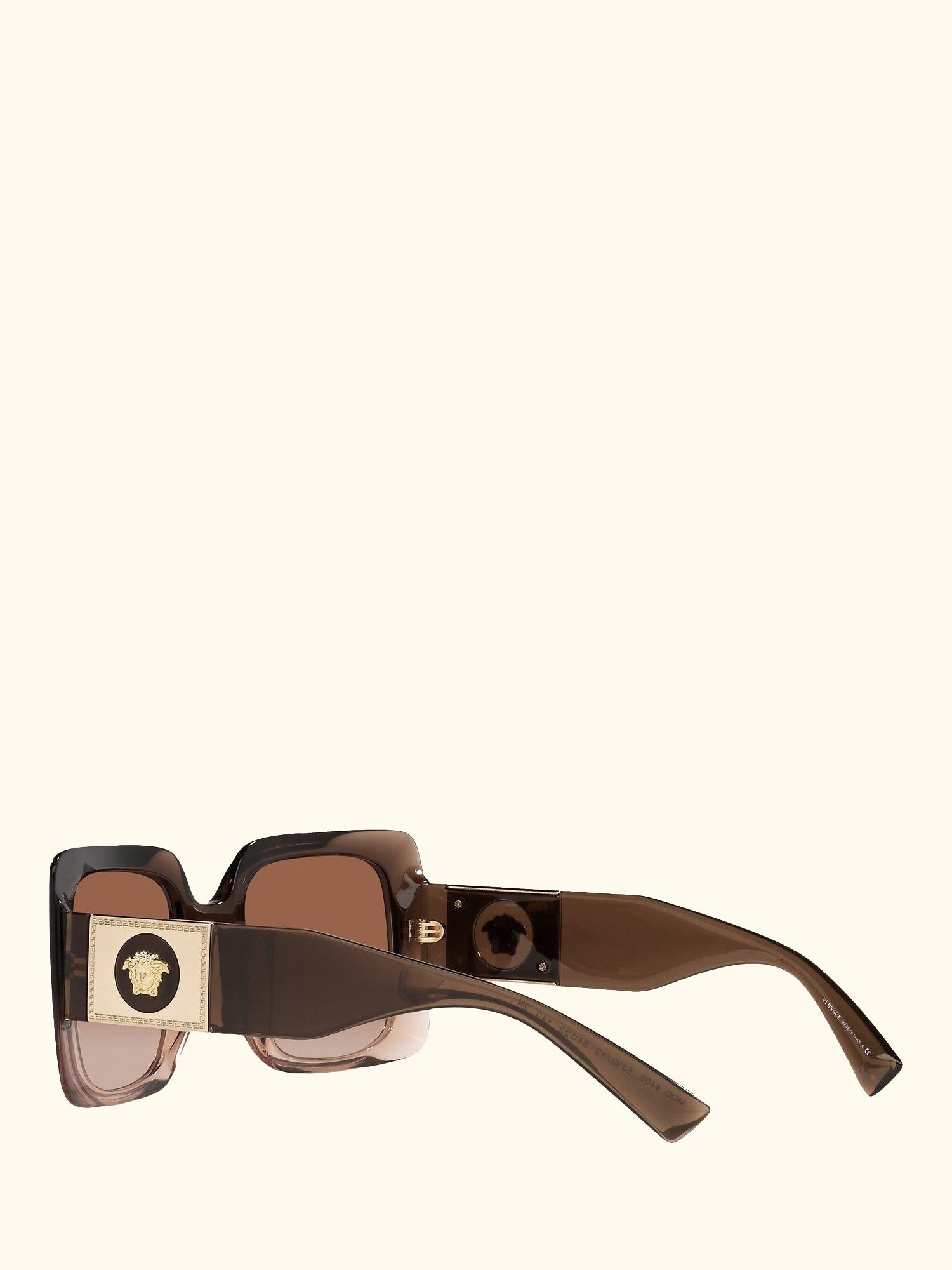VE4405 Women's Chunky Rectangular Sunglasses, Transparenet Brown/Brown Gradient