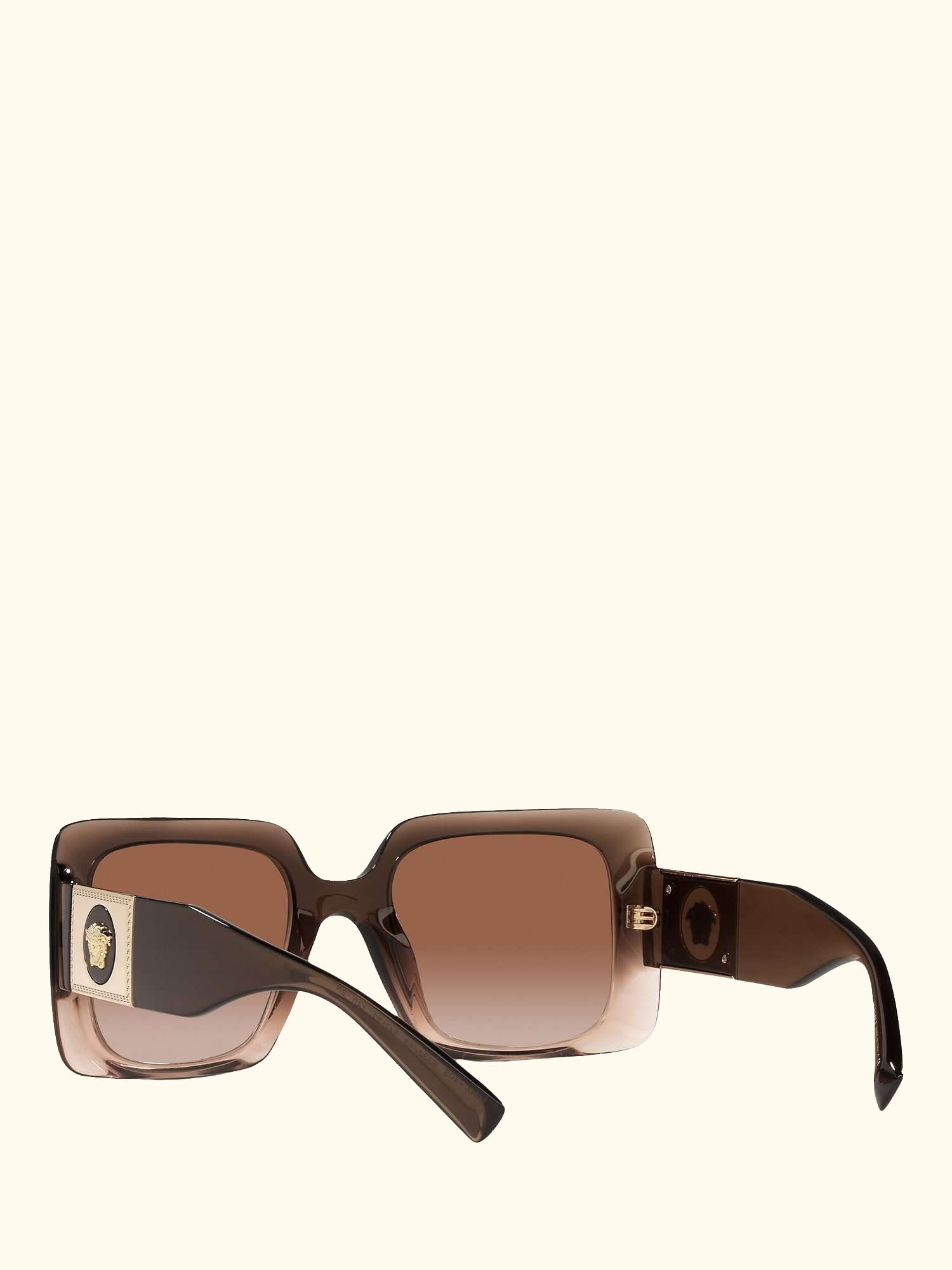 VE4405 Women's Chunky Rectangular Sunglasses, Transparenet Brown/Brown Gradient