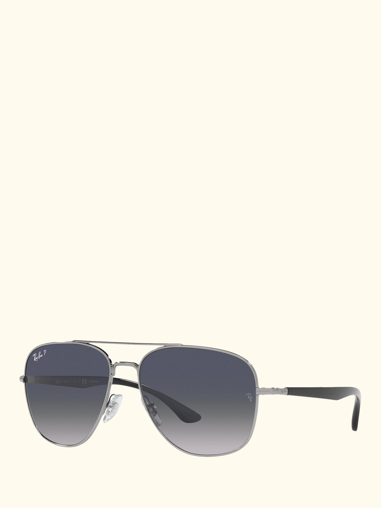 RB3683 Unisex Polarised Square Sunglasses, Gunmetal/Blue Gradient
