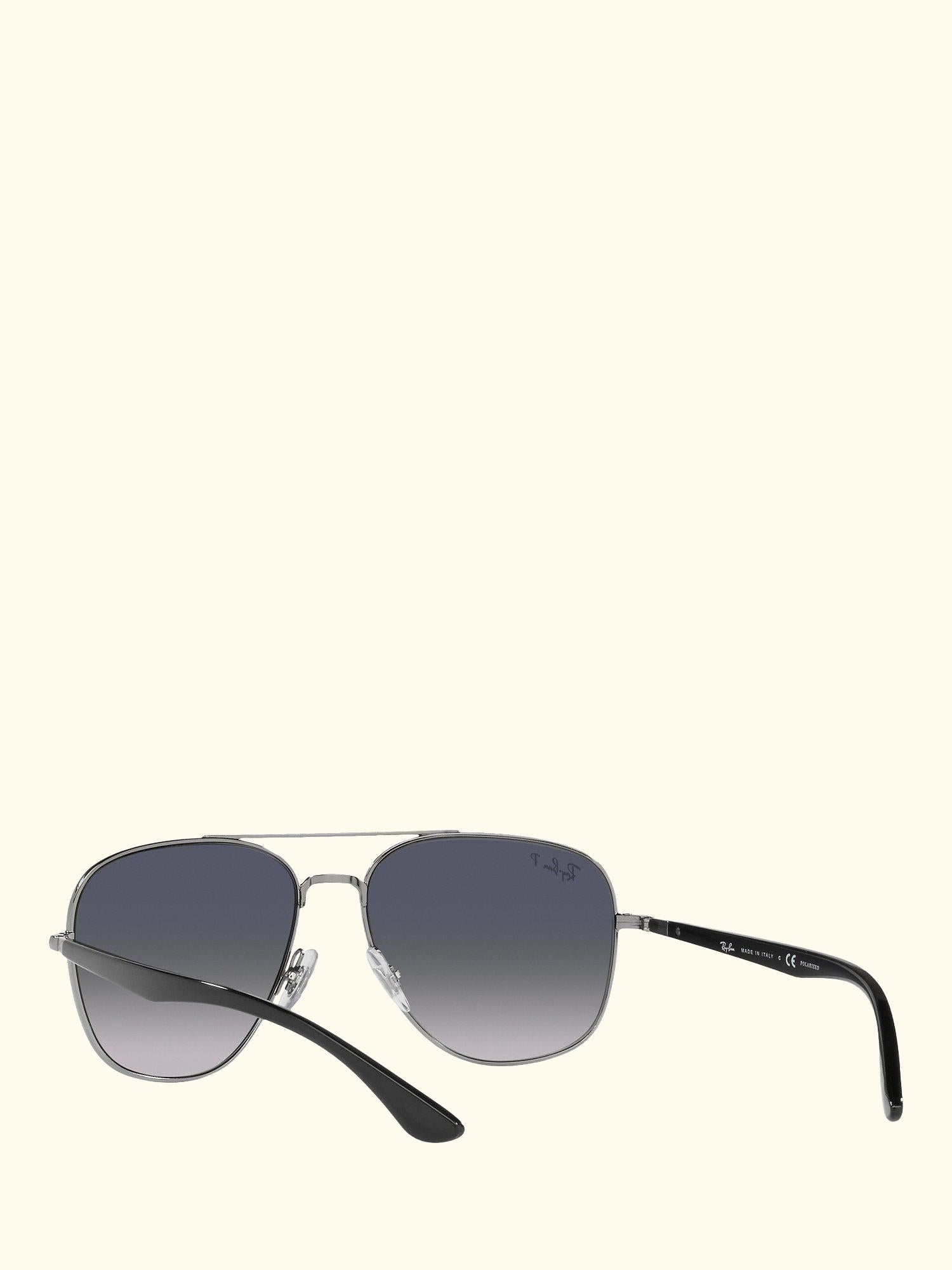 RB3683 Unisex Polarised Square Sunglasses, Gunmetal/Blue Gradient