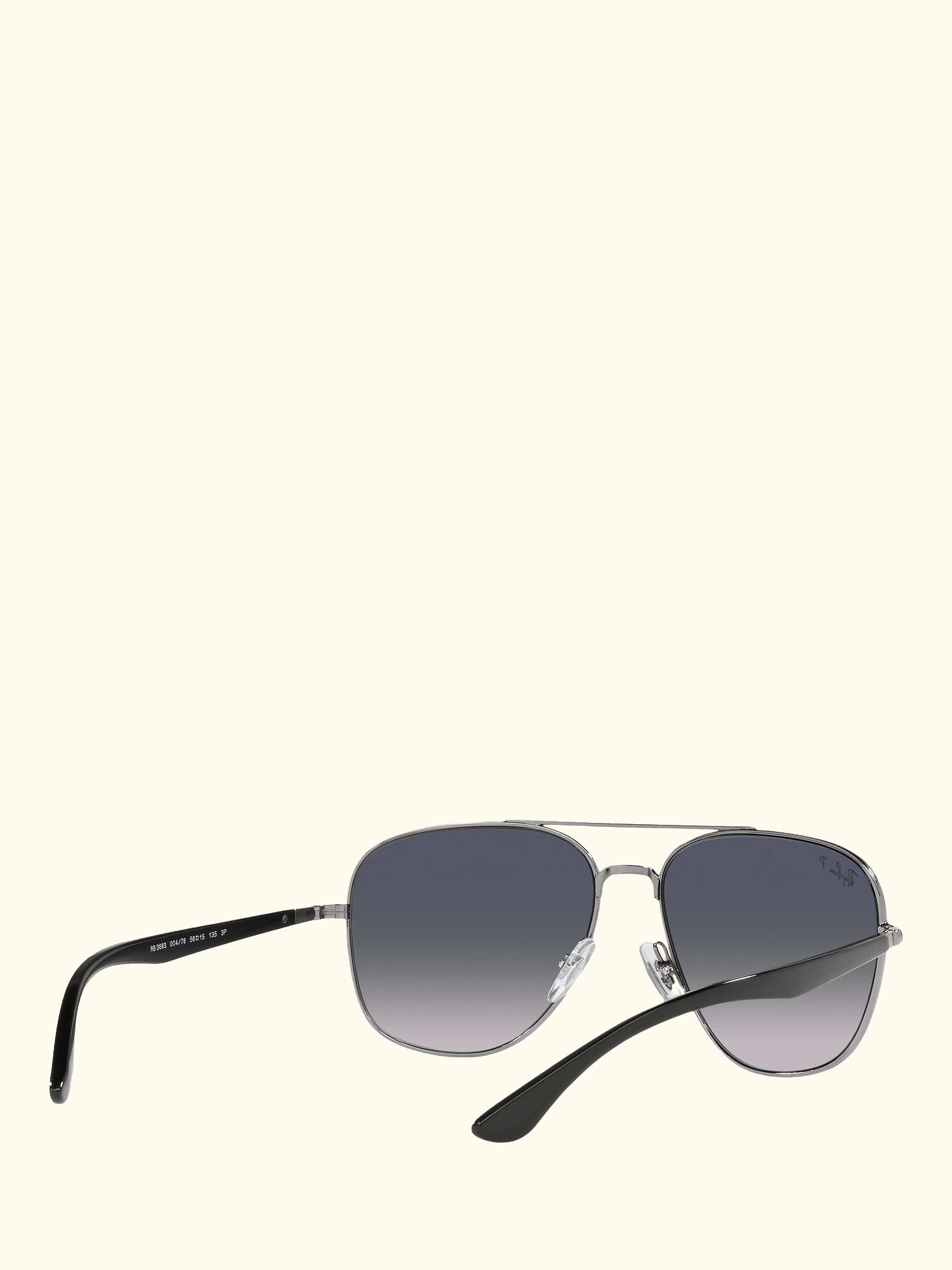 RB3683 Unisex Polarised Square Sunglasses, Gunmetal/Blue Gradient