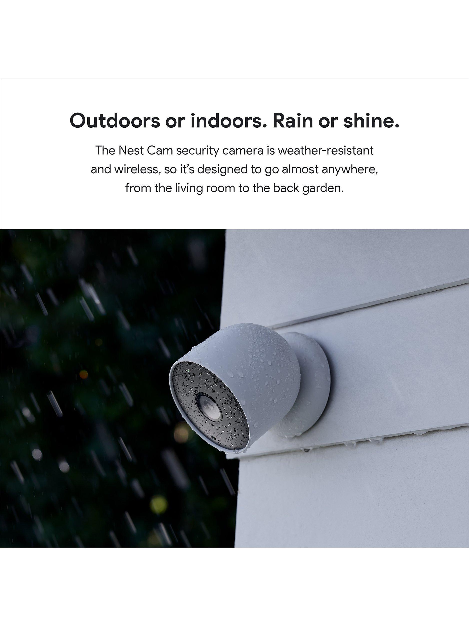 Nest Cam Indoor or Outdoor Security Camera, Battery Powered, Pack of 2