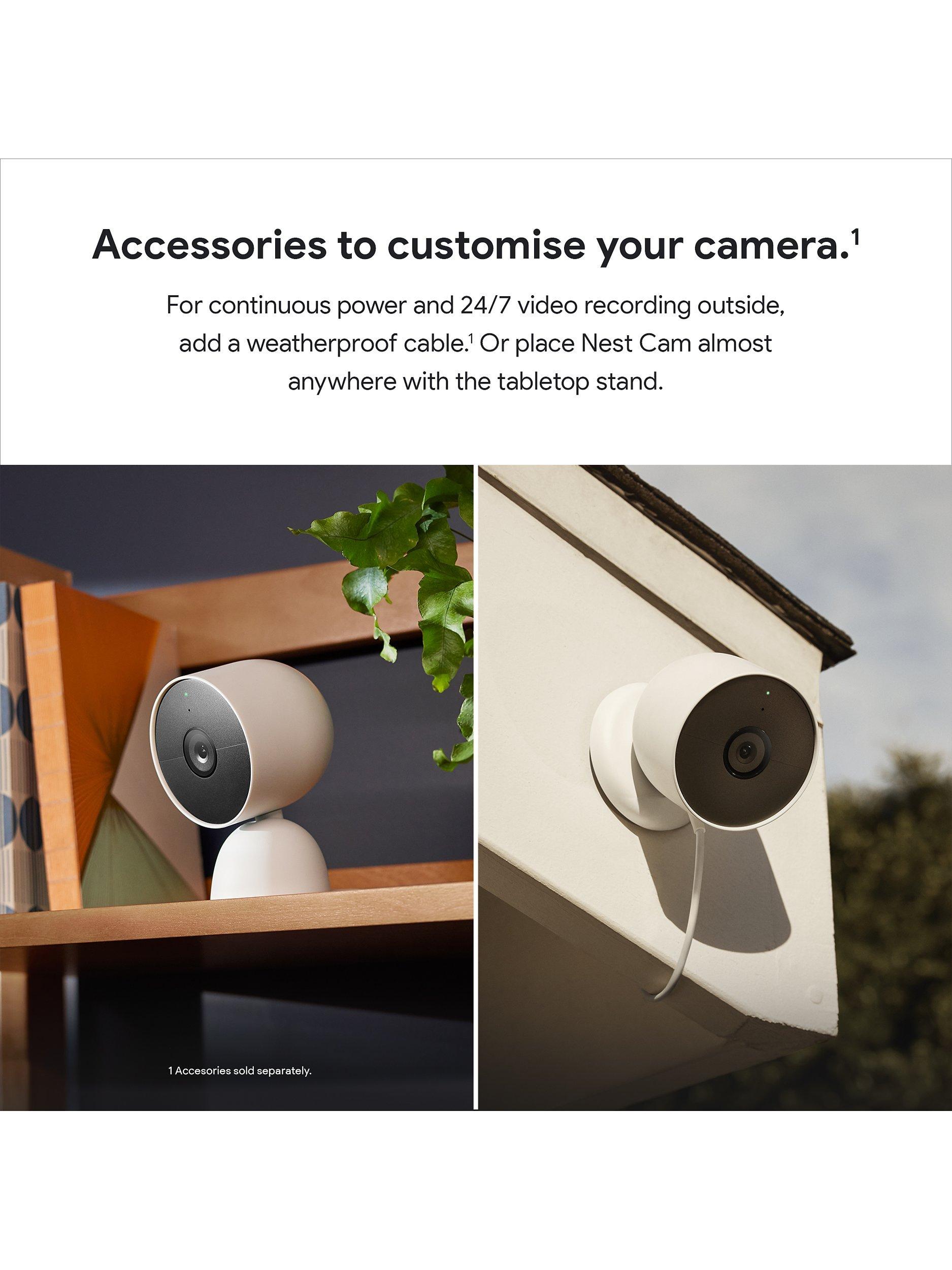 Nest Cam Indoor or Outdoor Security Camera, Battery Powered, Pack of 2