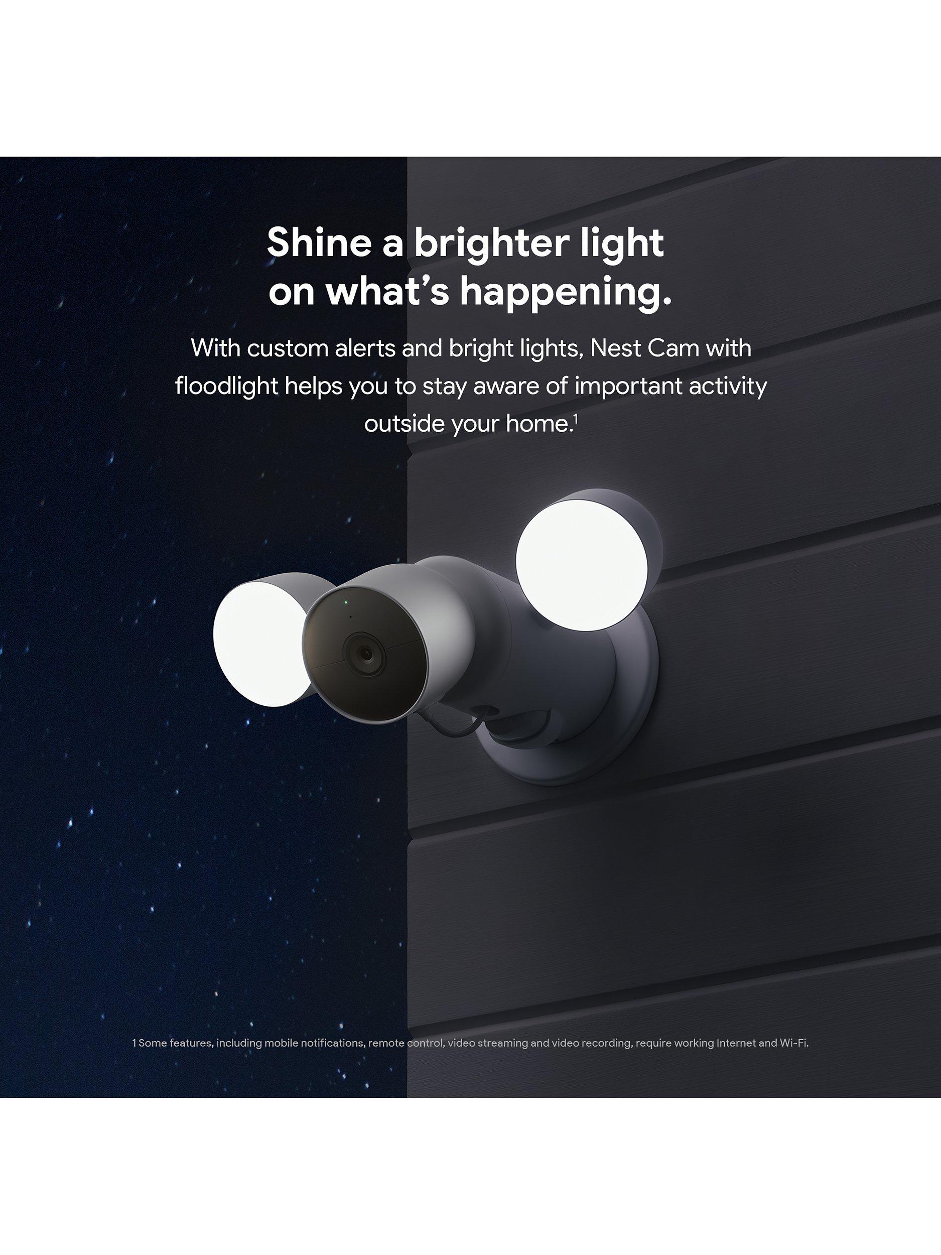 Nest Cam with Floodlight Outdoor Security Camera, Wired, White