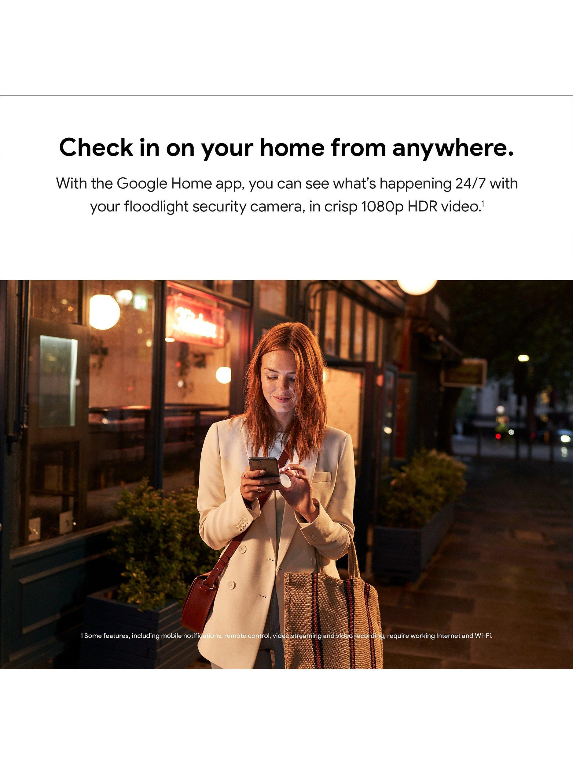 Nest Cam with Floodlight Outdoor Security Camera, Wired, White